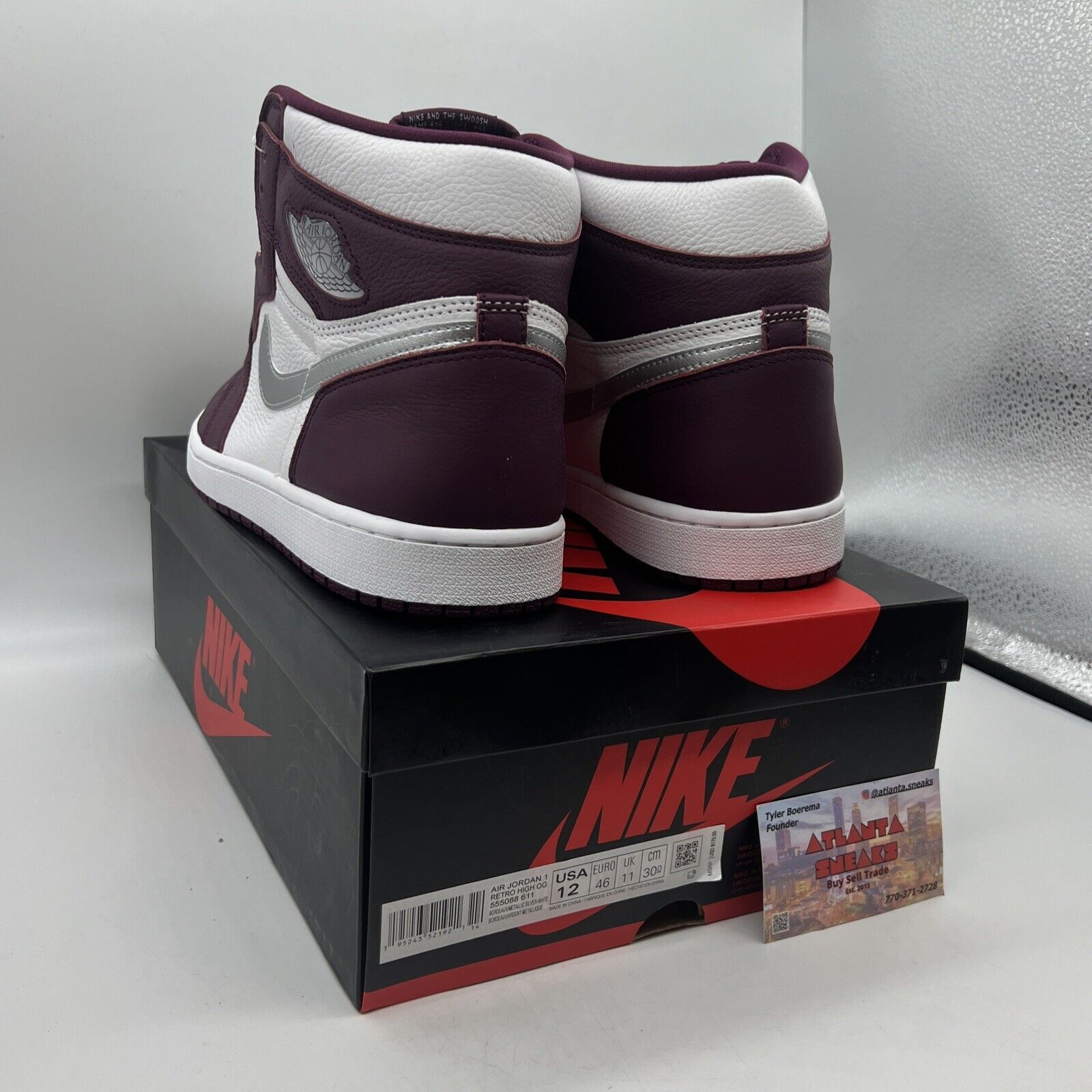 Size 12 - Jordan 1 Retro High OG Bordeaux Brand New Og All