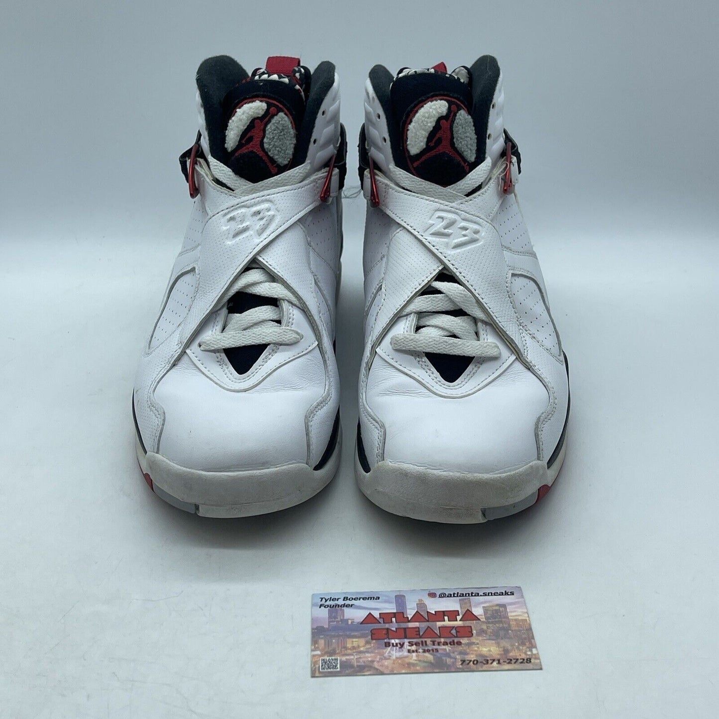 Size 9.5 - Air Jordan 8 Retro Alternate White Black Grey (305381-104)