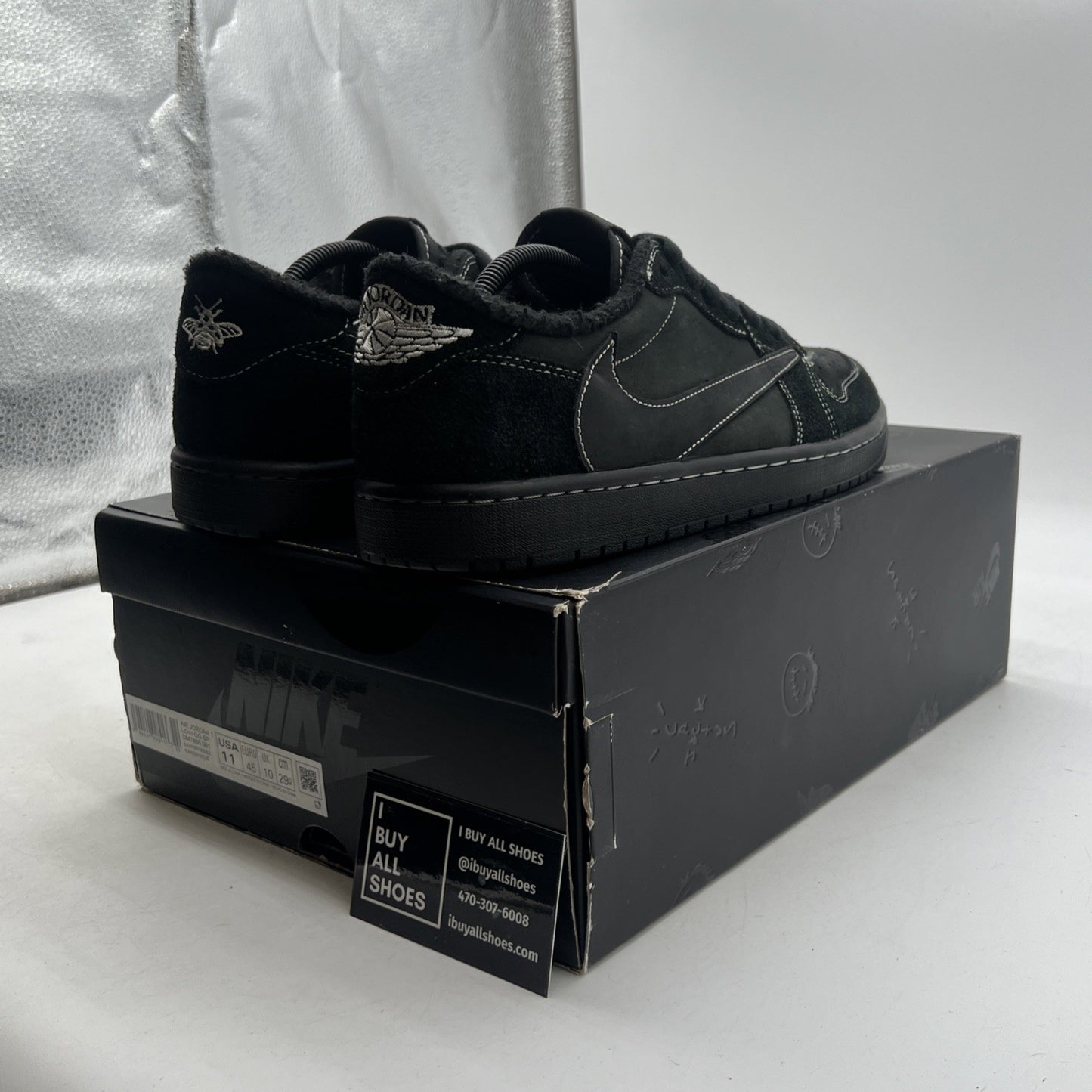 Size 11 - Air Jordan 1 Retro Low OG SP x Travis Scott Black Phantom (DM7866-001)