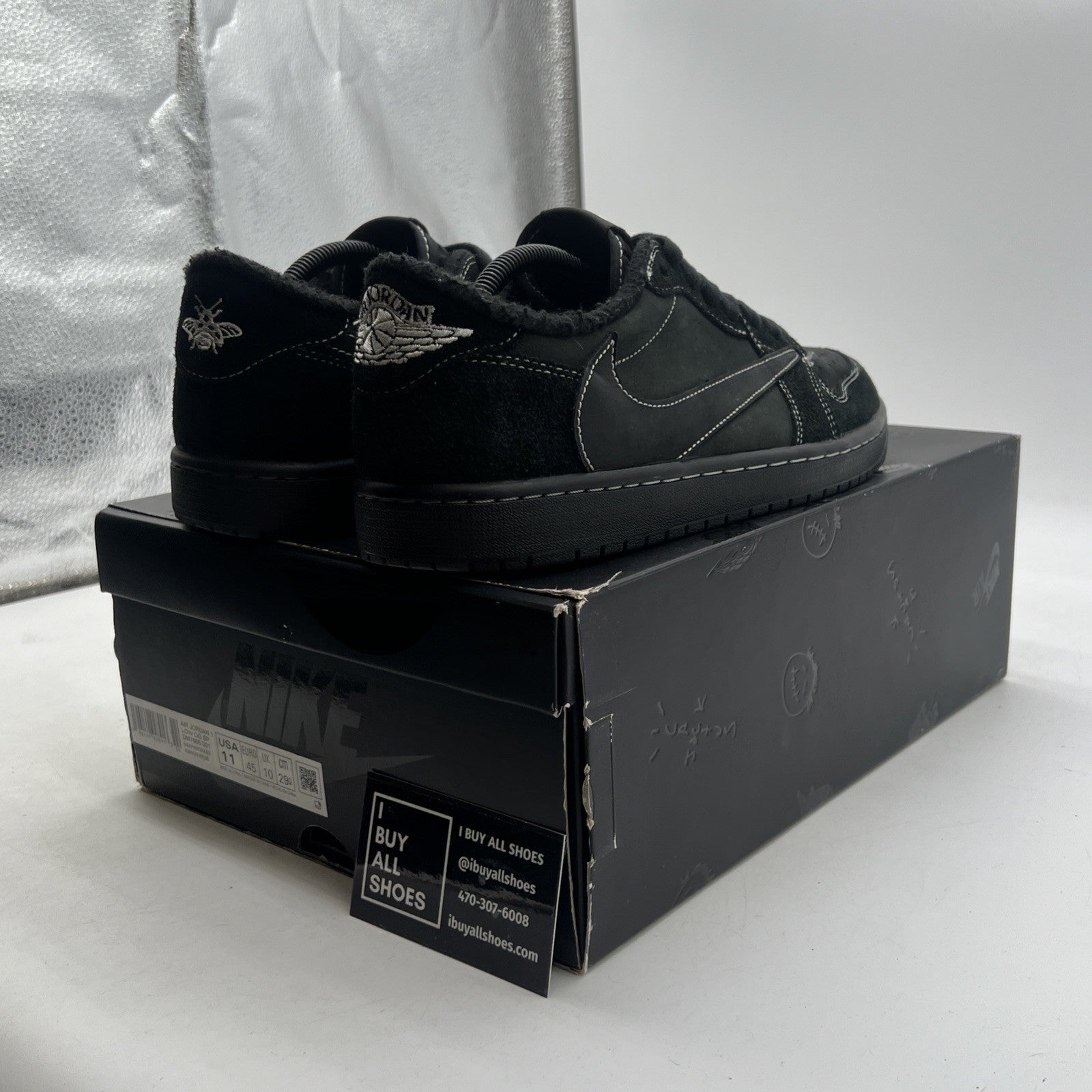 Size 11 - Air Jordan 1 Retro Low OG SP x Travis Scott Black Phantom (DM7866-001)