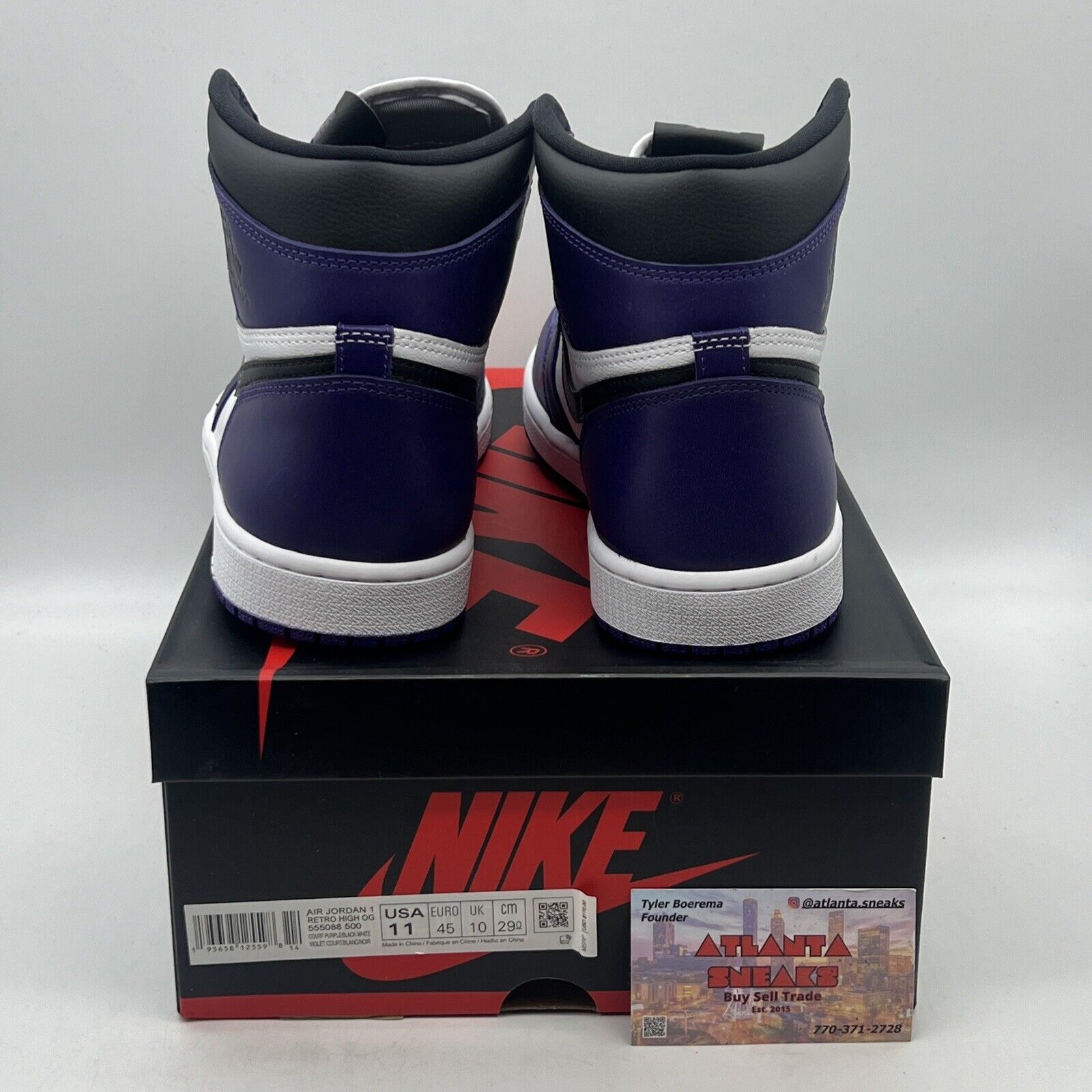 Size 11 - Jordan 1 Retro OG High Court Purple 2.0 Brand New Og All Purple Black