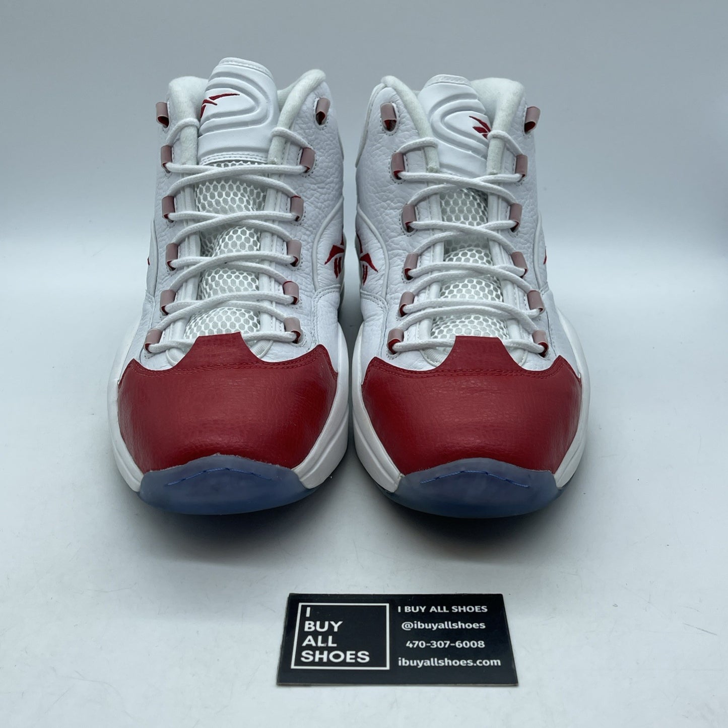 Size 13 - Reebok Question Mid White Pearlized Red White Leather (023501-312)