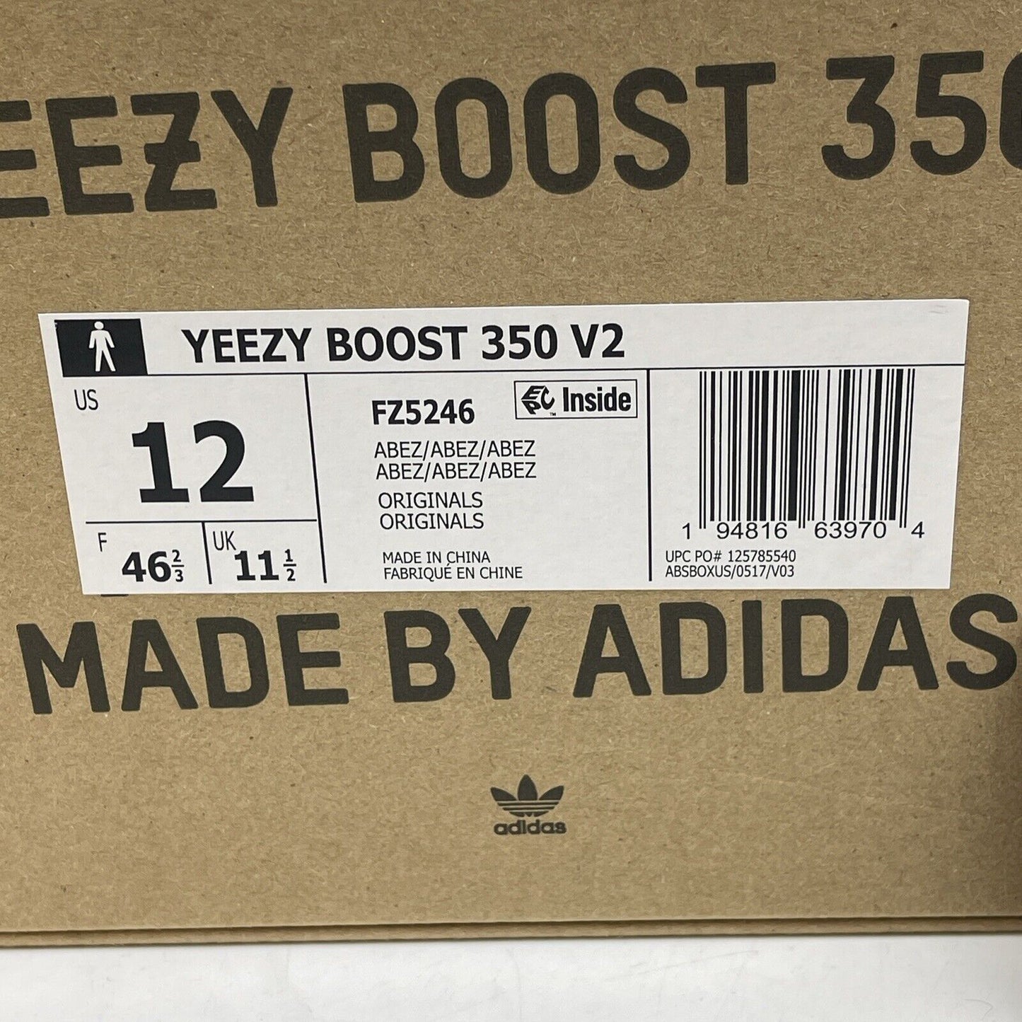 Size 12 - adidas Yeezy Boost 350 V2 Natural White Yellow Suede (FZ5246)