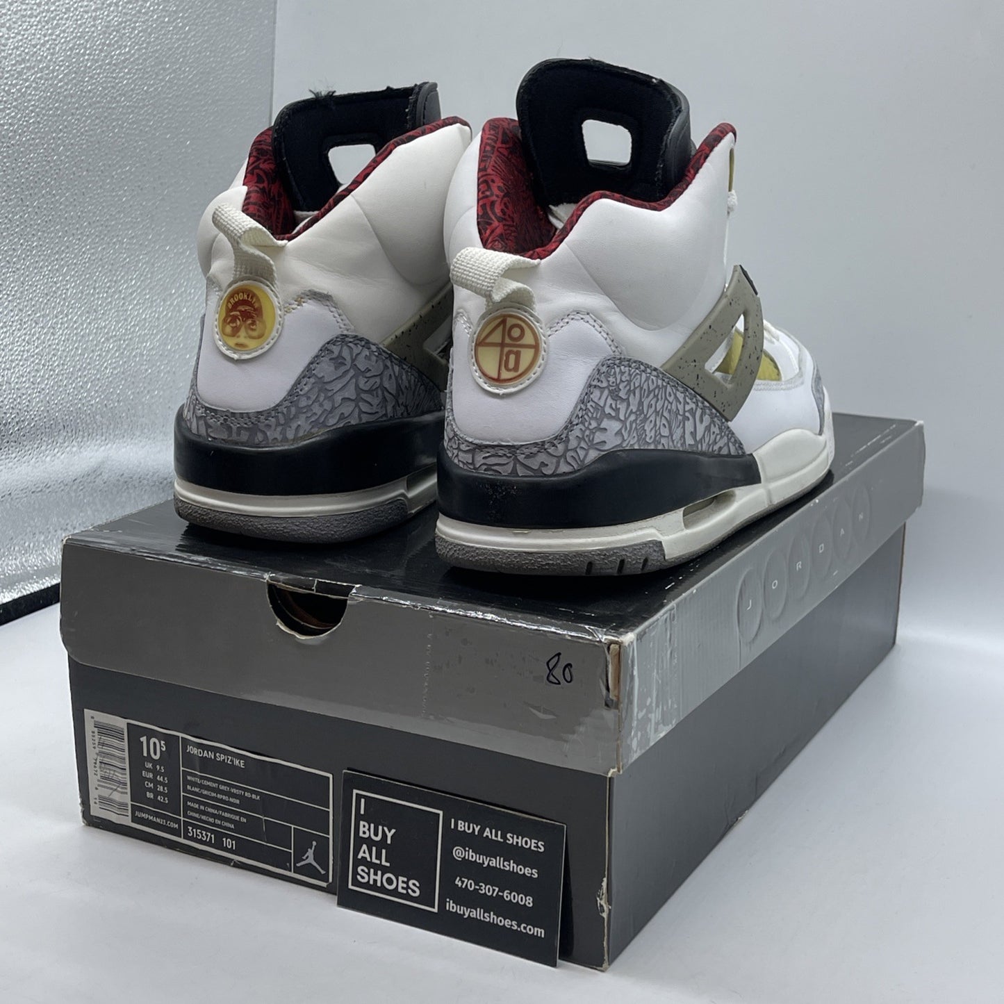 Size 10.5 - Jordan Spizike Cement Grey White Grey Suede Leather (315371-101)