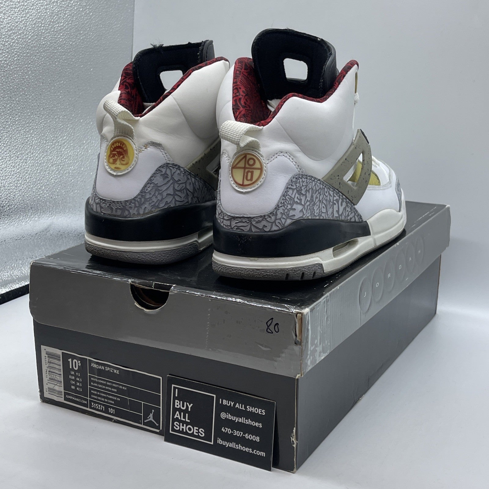 Size 10.5 - Jordan Spizike Cement Grey White Grey Suede Leather (315371-101)