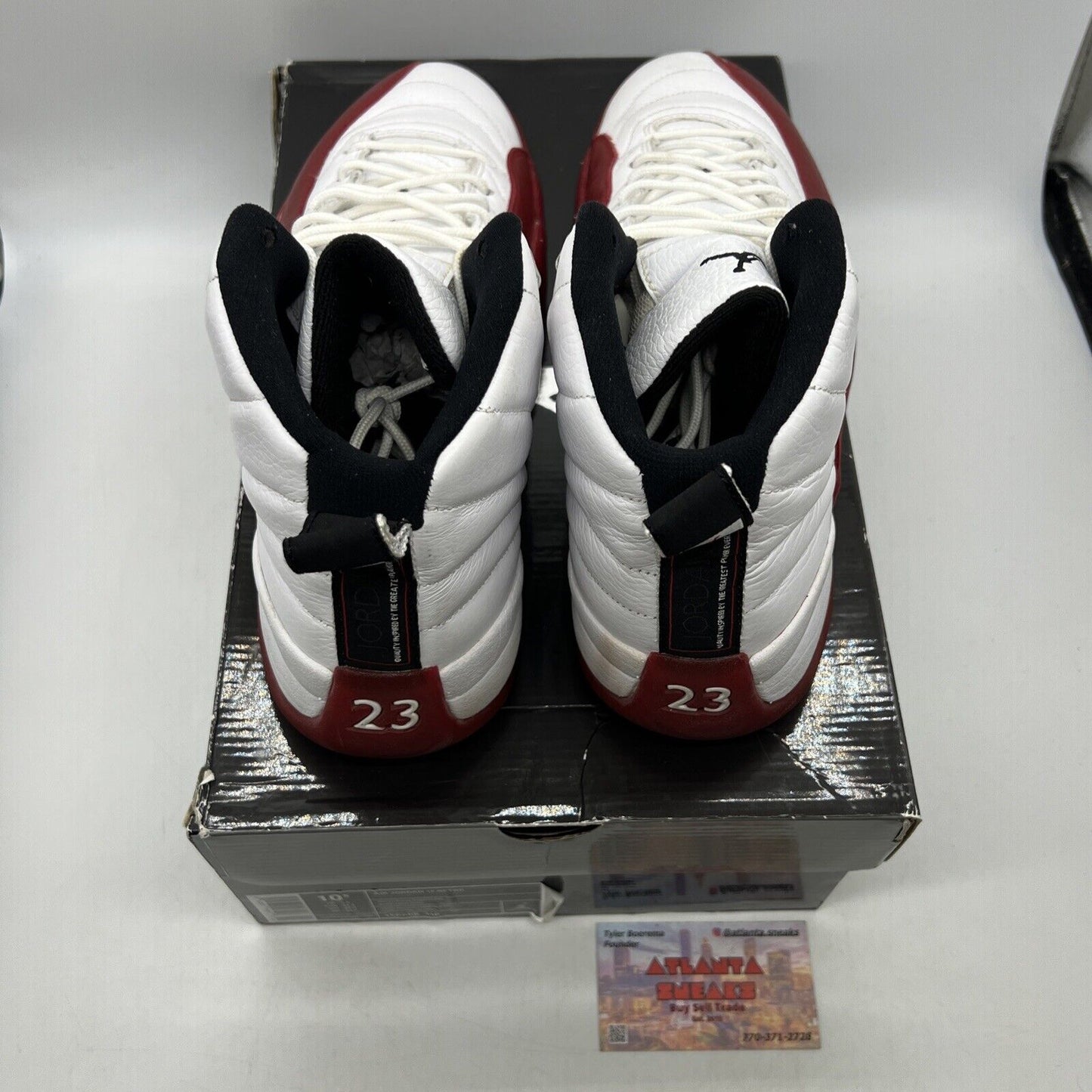 Size 10.5 - Air Jordan 12 Retro 2009 Cherry White Leather (130690-110)