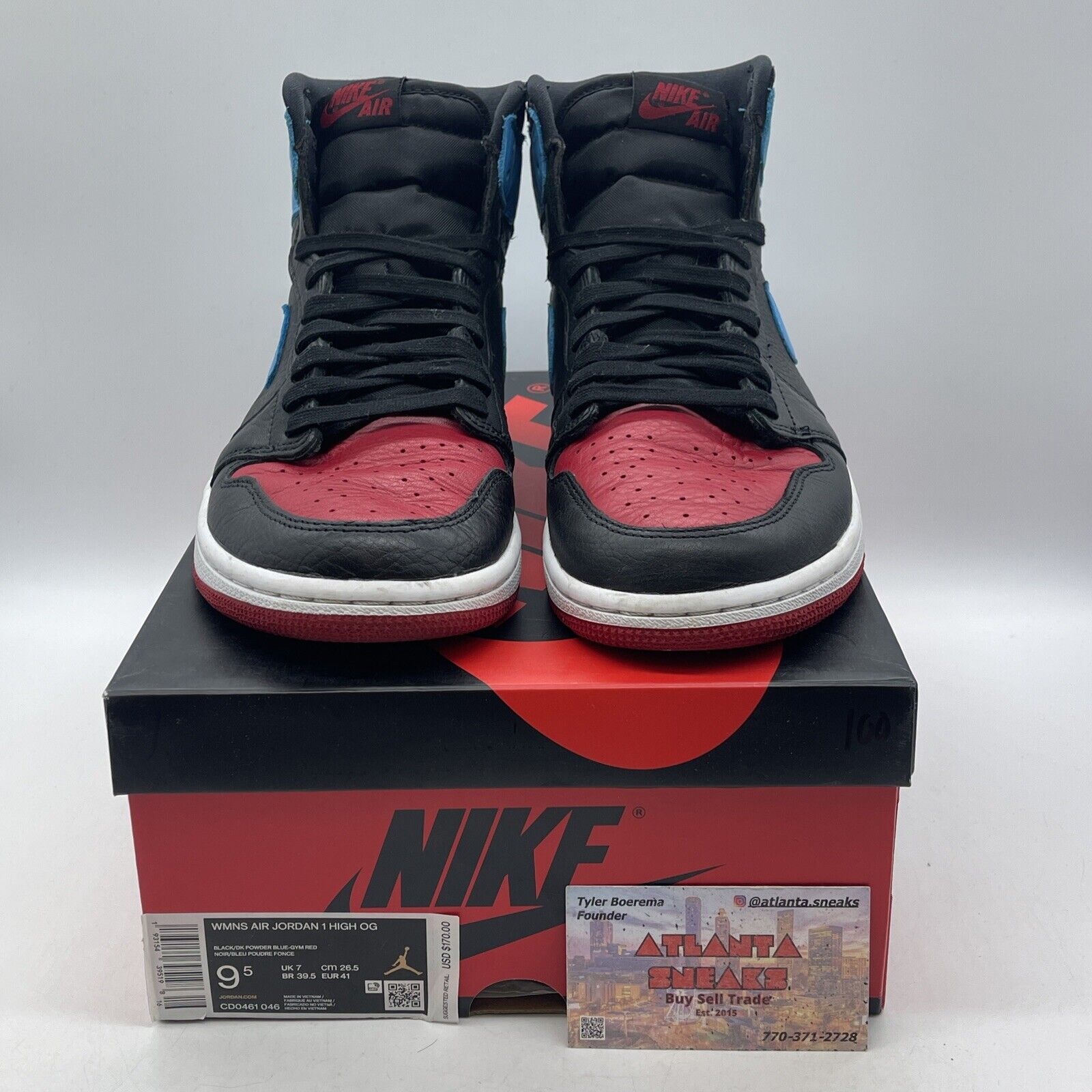 Size 9.5 - Jordan 1 High OG UNC To Chicago 2020 Blue Red Black (CD0461-046)