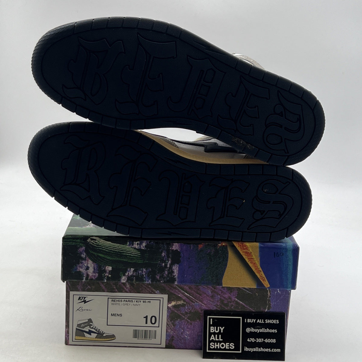 Size 10 - REVES PARIS / KIY 85 Hi WHITE/GREY/NAVY