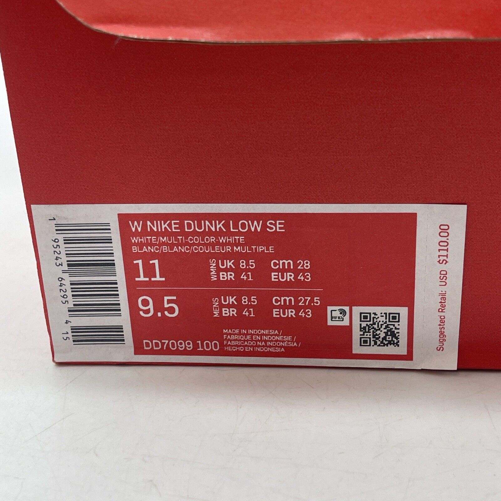 Size 11W - Nike Dunk SE Low Primal White Black White Brown Leather (DD7099-100)