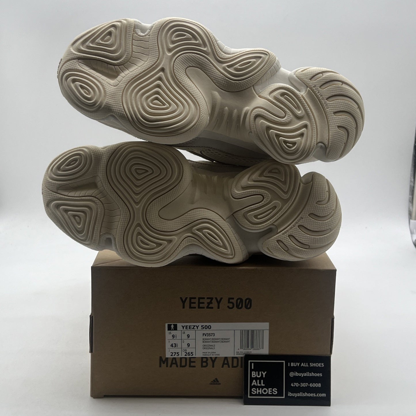 Size 9.5 - adidas Yeezy 500 Bone White (FV3573)