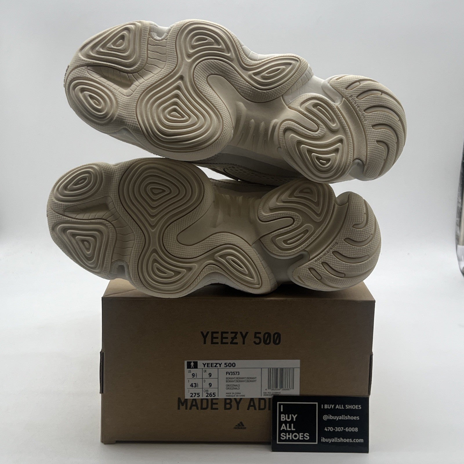 Size 9.5 - adidas Yeezy 500 Bone White (FV3573)