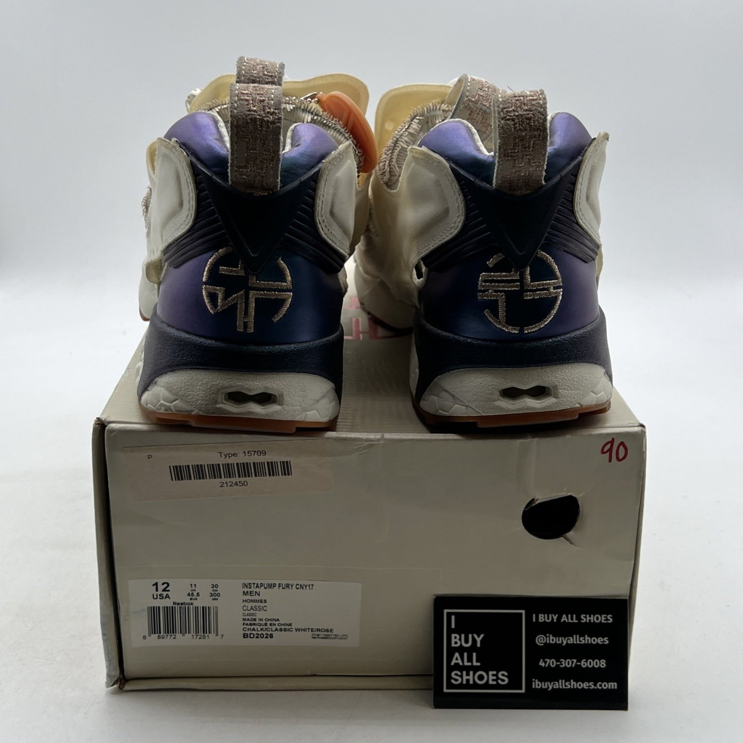 Size 12 - Reebok InstaPump Fury CNY17- Classic White/Rose- (BD2026)