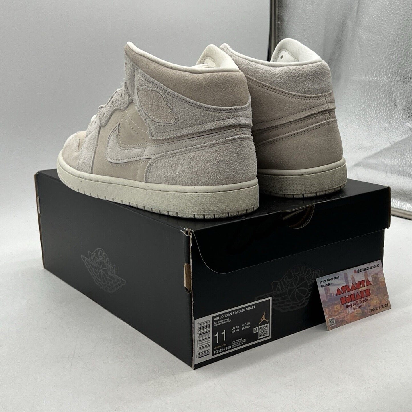Size 11 - Air Jordan 1 SE Craft Mid Pale Ivory Suede (FQ3224-100)