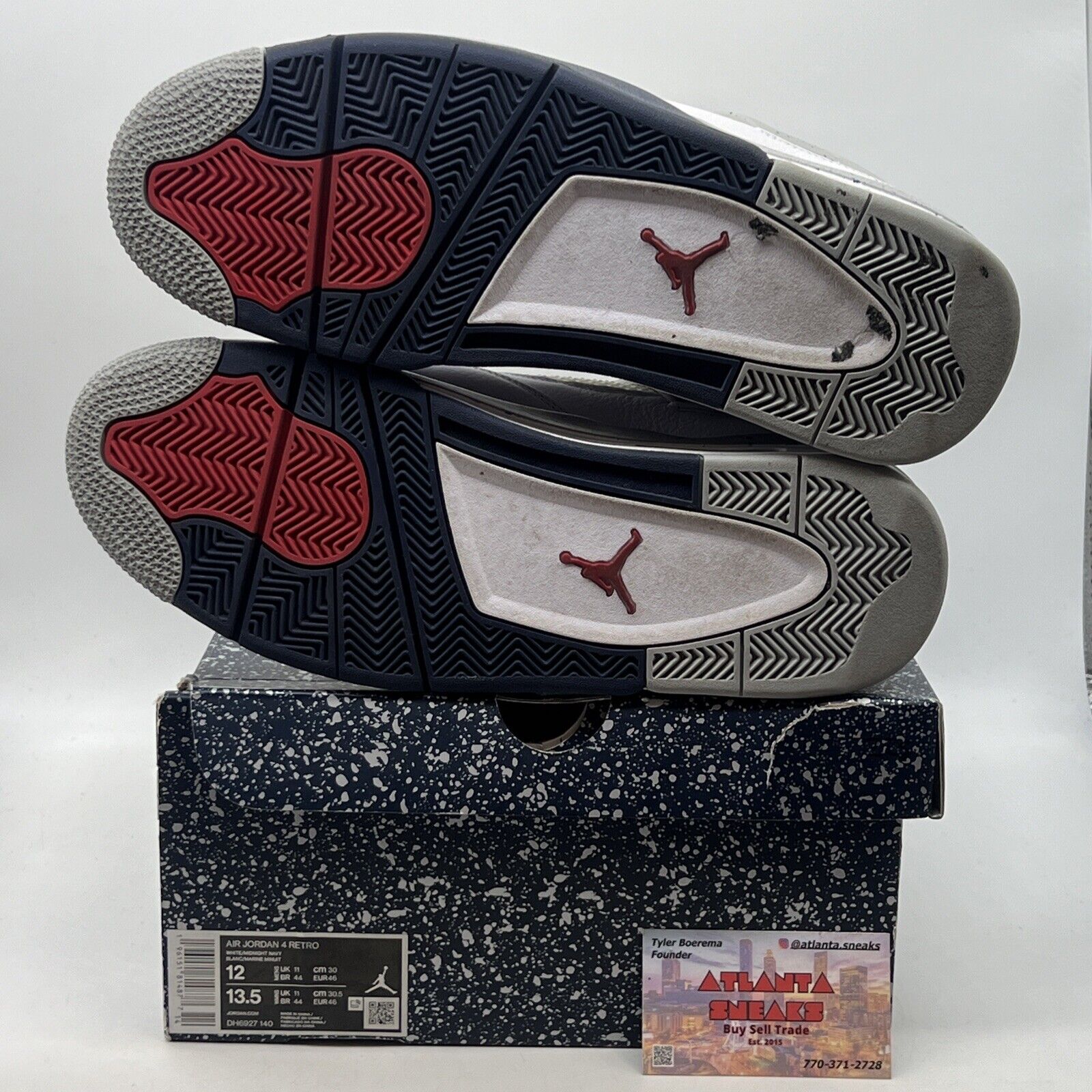 Size 12 - Jordan 4 Retro Mid Midnight Navy White Leather (DH6927-140)