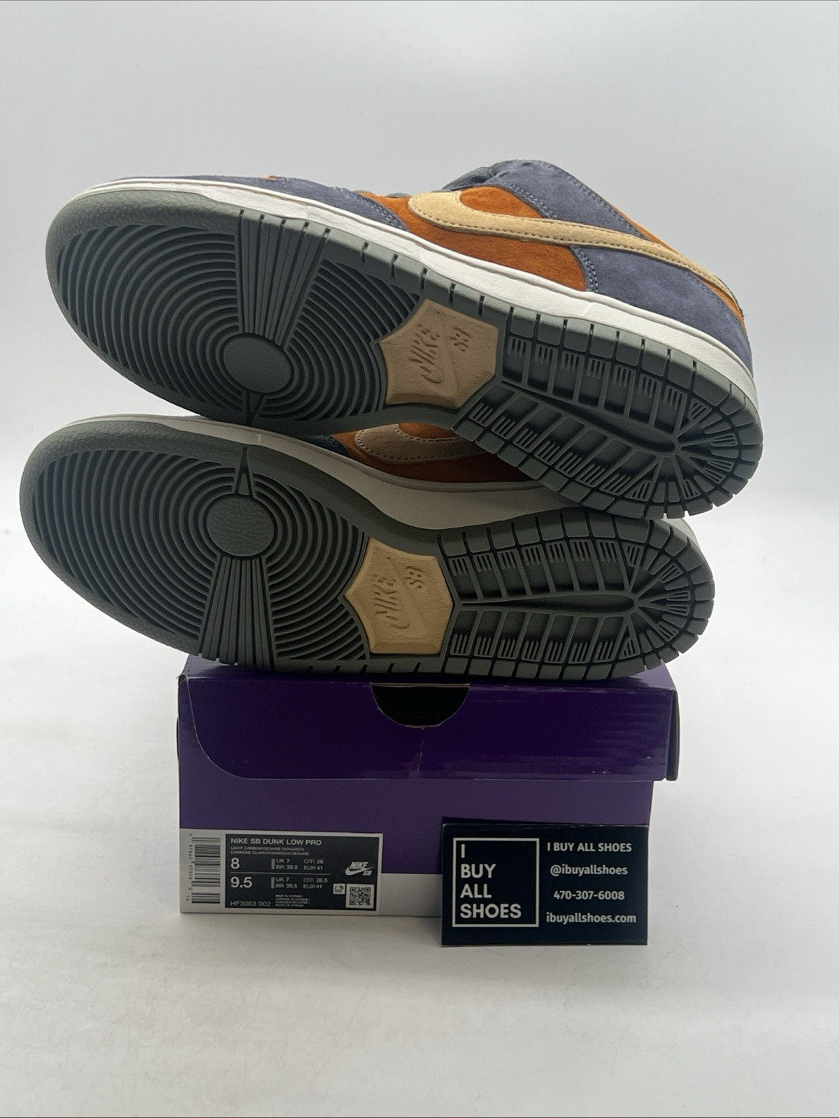 Size 8 - Nike Dunk SB Low Light Carbon Monarch (HF3063-002)