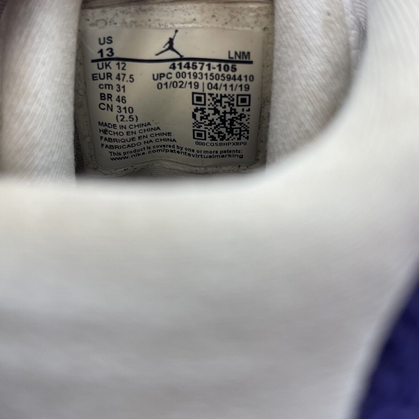 Size 13 - Air Jordan 13 Retro Lakers Purple White Suede Leather (414571-105)