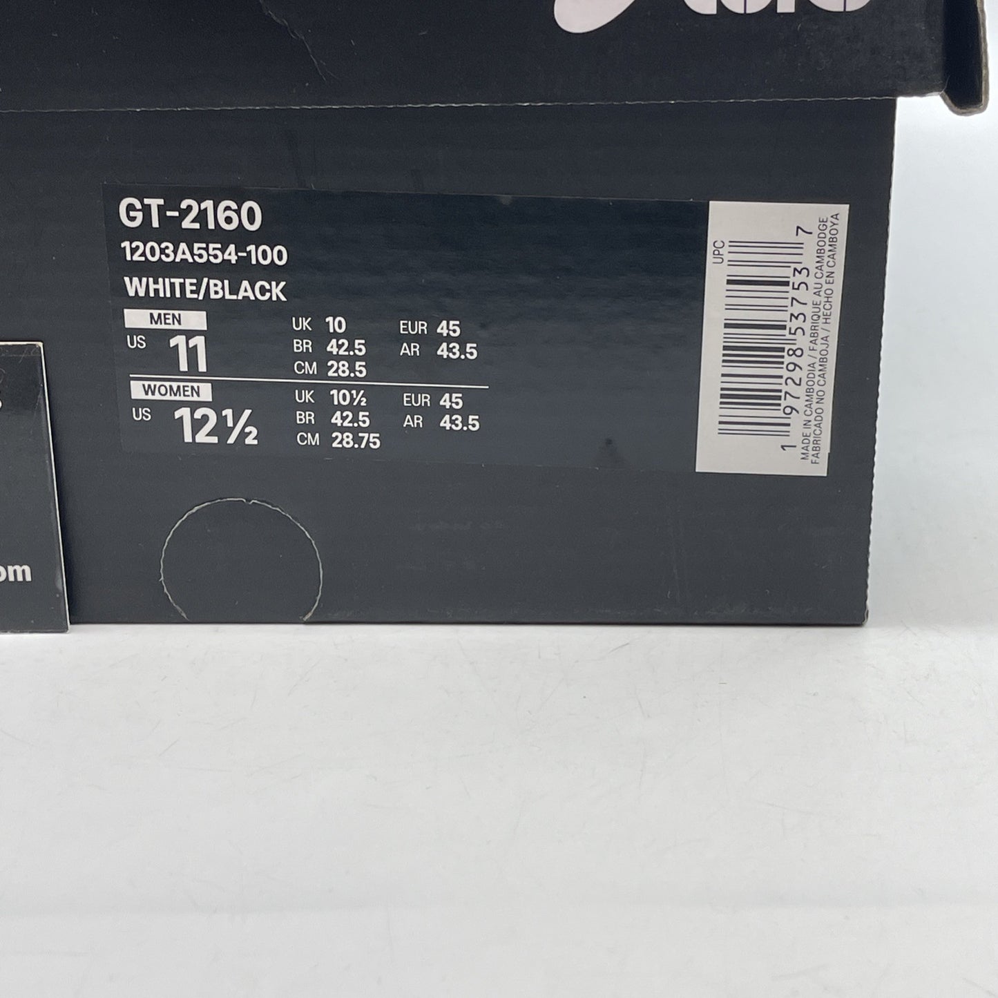 Size 11 - Asics GT-2160 "JJJJOUND WHITE" 2024 1203A554 100 (9086-37)