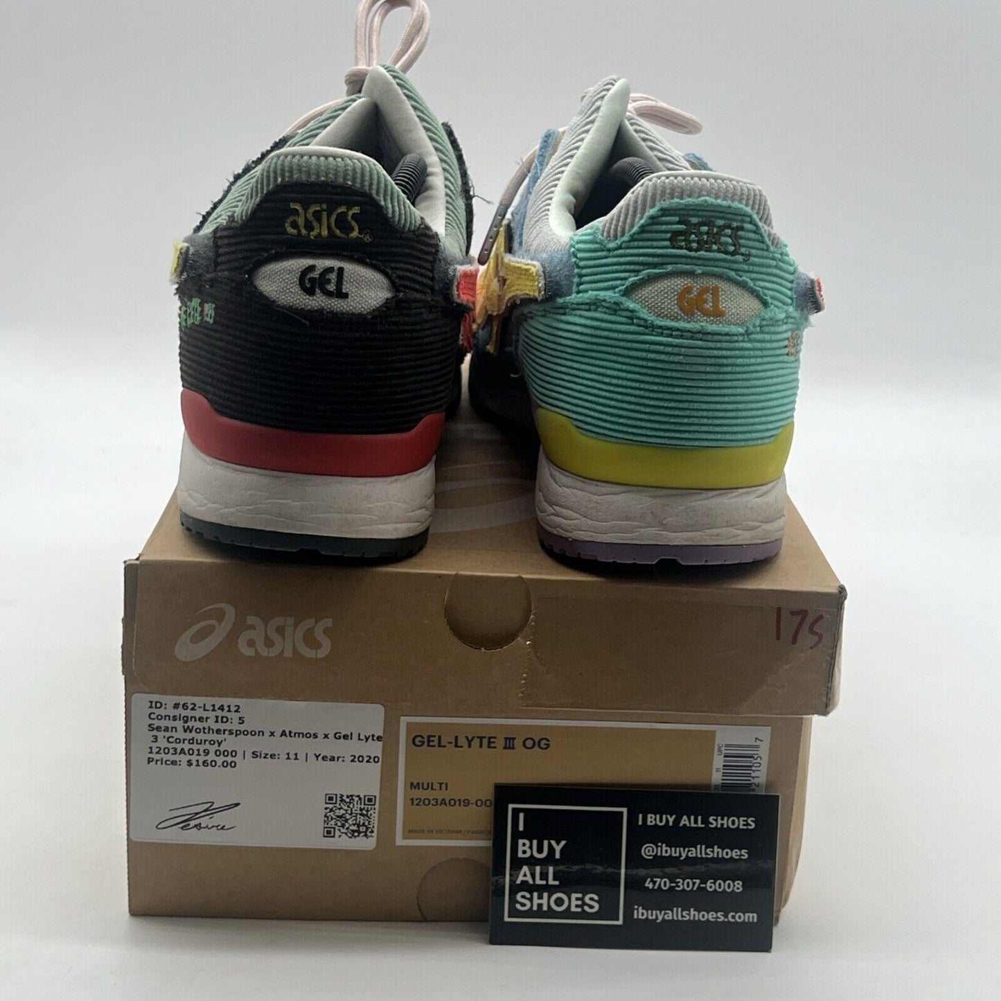 Size 11 - ASICS Sean Wotherspoon x Atmos x Gel Lyte 3 Corduroy (1203A019-000)