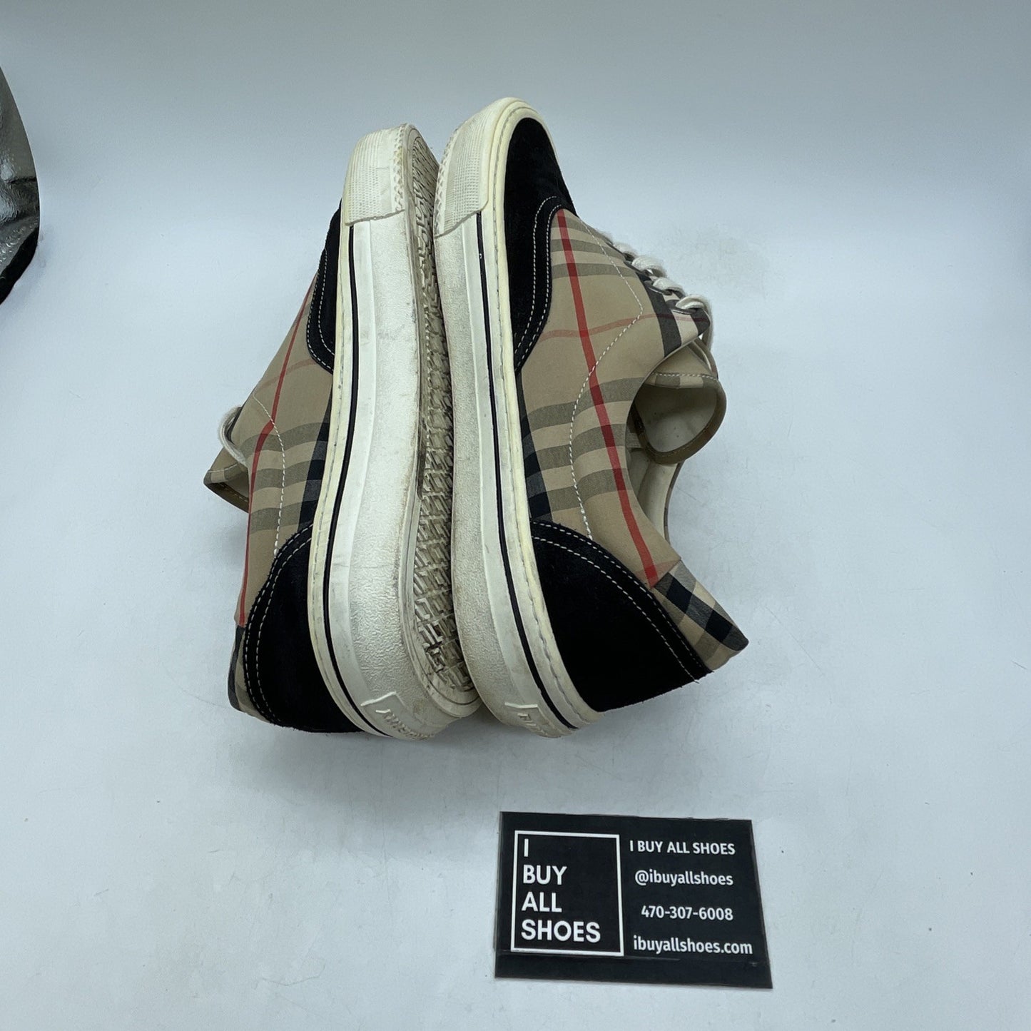 Size 43 - BURBERRY WILSON VINTAGE CHECK CANVAS LOW TOP SNEAKERS
