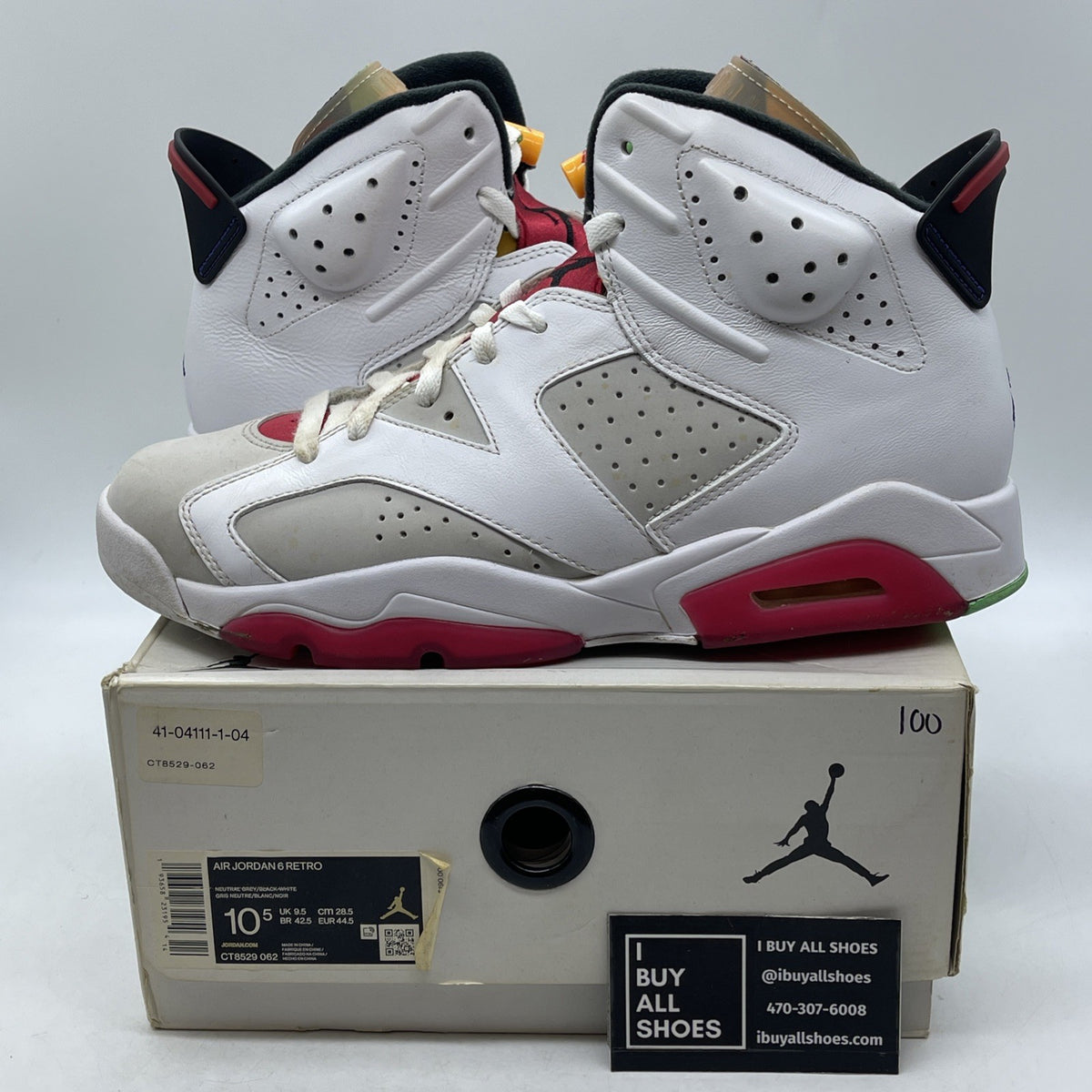 Size 10.5 - Air Jordan 6 Retro Hare White 2020 (CT8529-062)