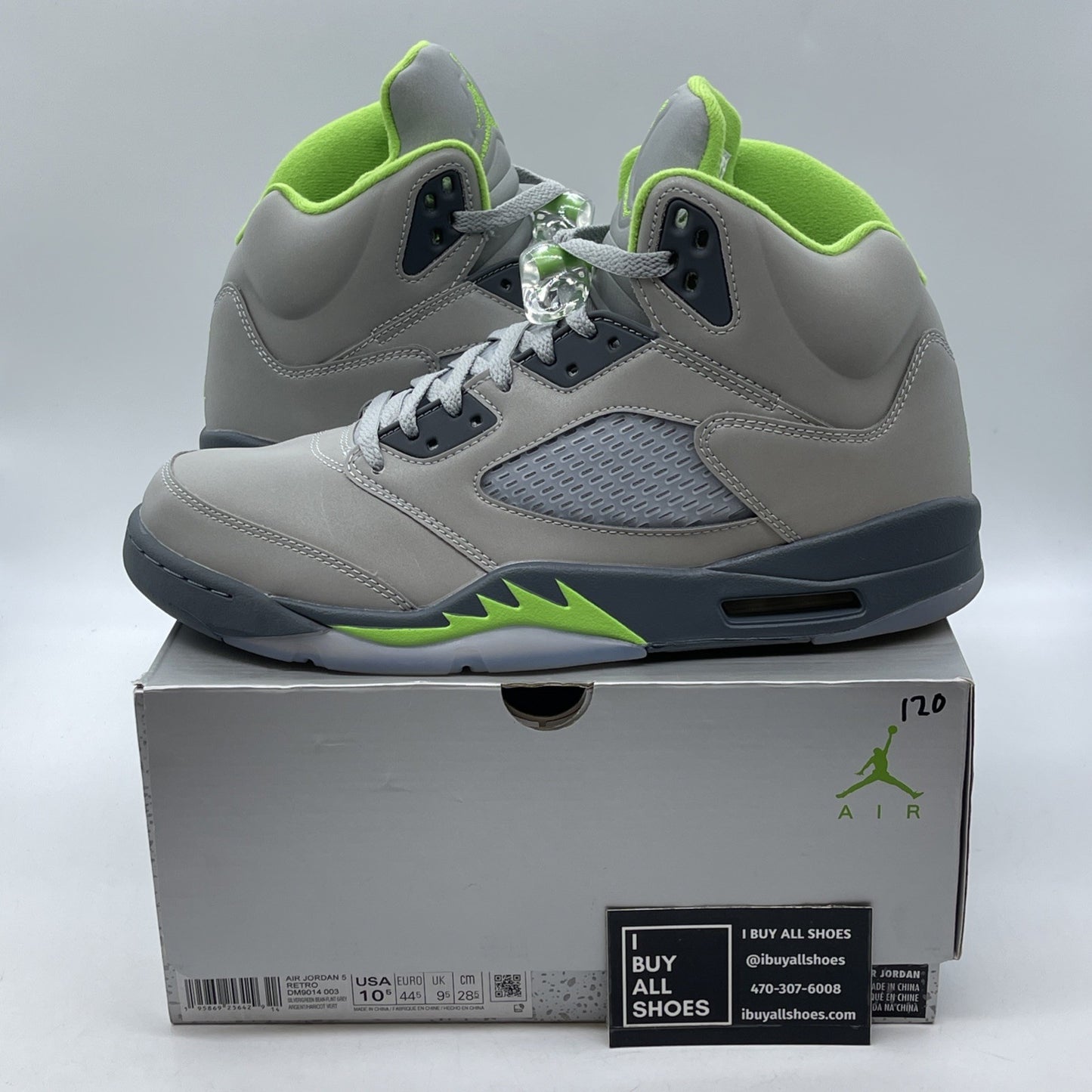 Size 10.5 - Jordan 5 Retro Green Bean Grey Leather (DM9014-003)