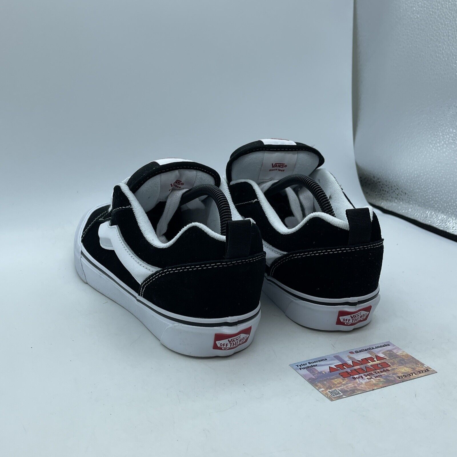 Size 9.5 - Vans Knu Skool Black White Suede Leather (VN0009QC6BT)