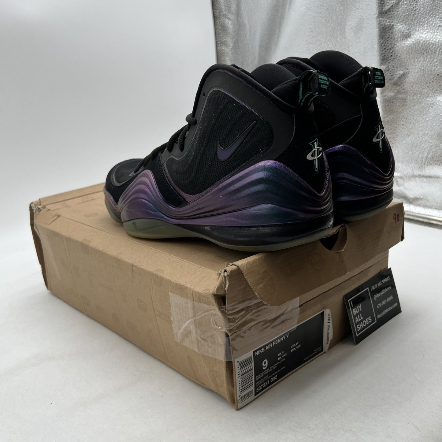 Size 9 - Nike Air Penny 5 Invisibility Cloak (537331-002)