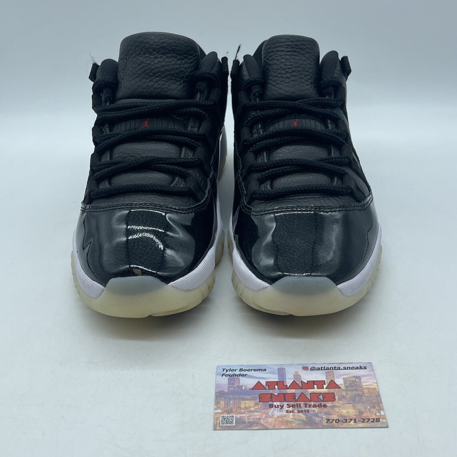 Size 8 - Jordan 11 Retro Low 72-10 Black Red White Leather (AV2187-001)