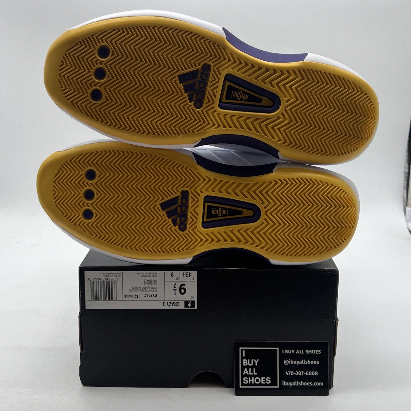 Size 9.5 - ADIDAS Crazy 1 Kobe Bryant Sneakers Lakers (GY9847)