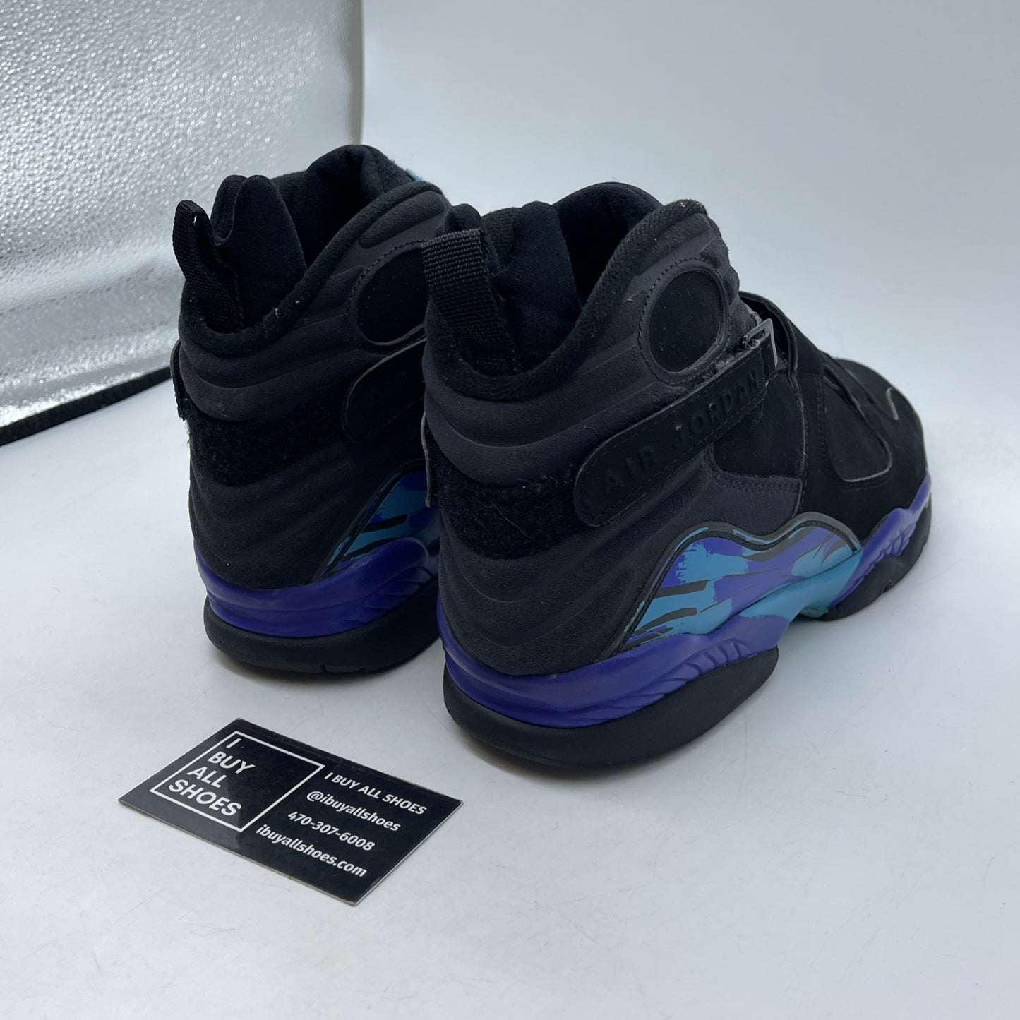 Size 9 - Air Jordan 8 Retro 2007 Aqua Black Blue Purple Suede (305381-041)