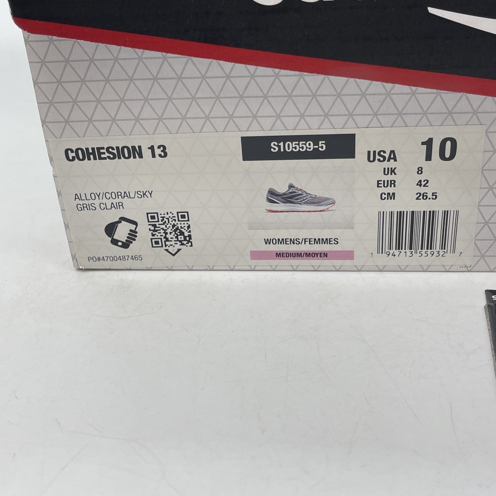 Size 10W - Saucony Cohesion 13 Coral Sky Grey Suede Leather (S10559-5)