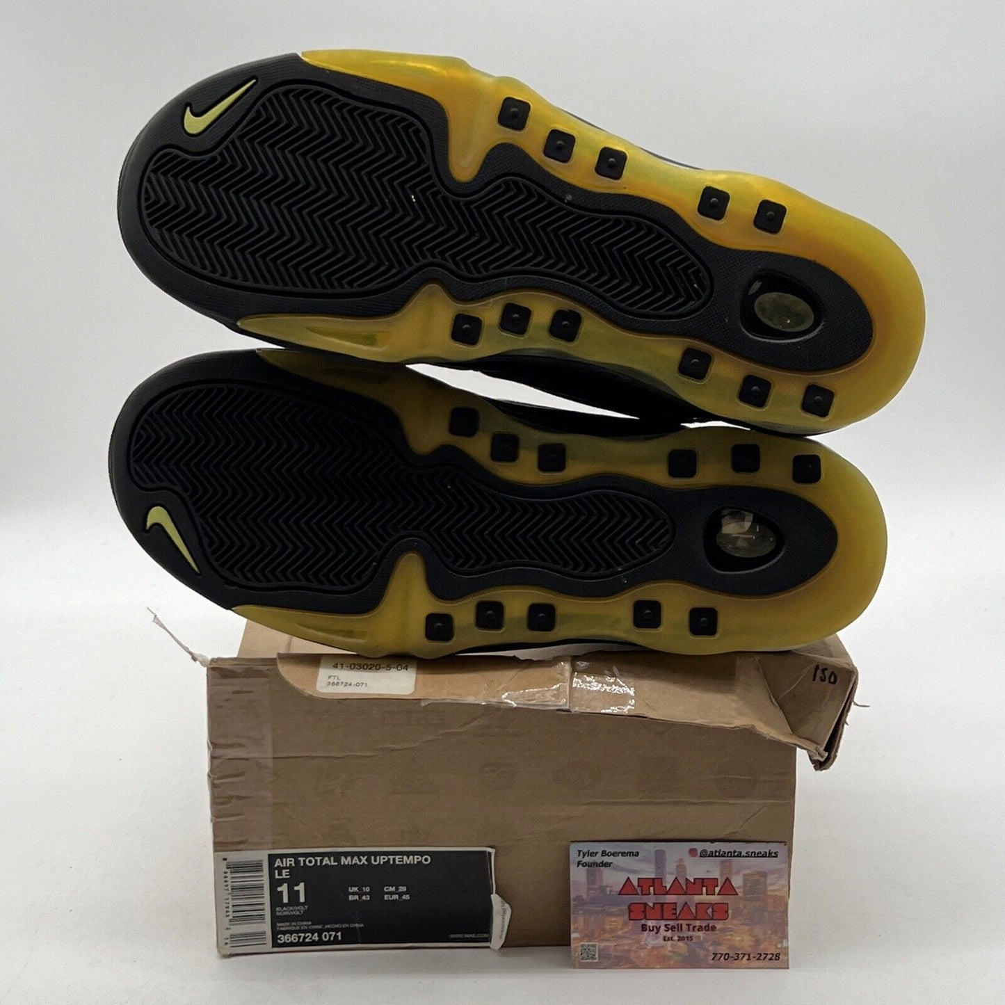 Size 11 - Nike Air Total Max Uptempo LE Black Volt Leather (366724-071)