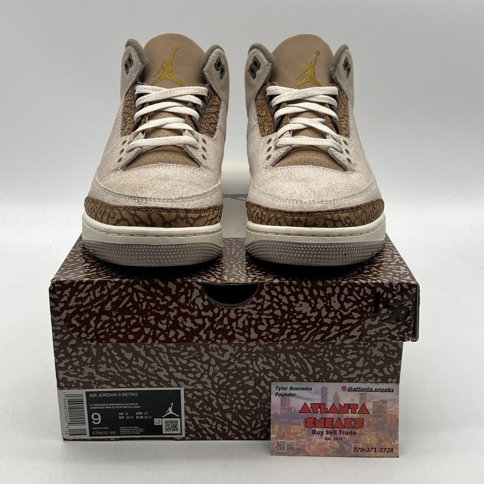 Size 9 - Jordan 3 Retro Low Palomino Brown Suede Leather (CT8532-102)