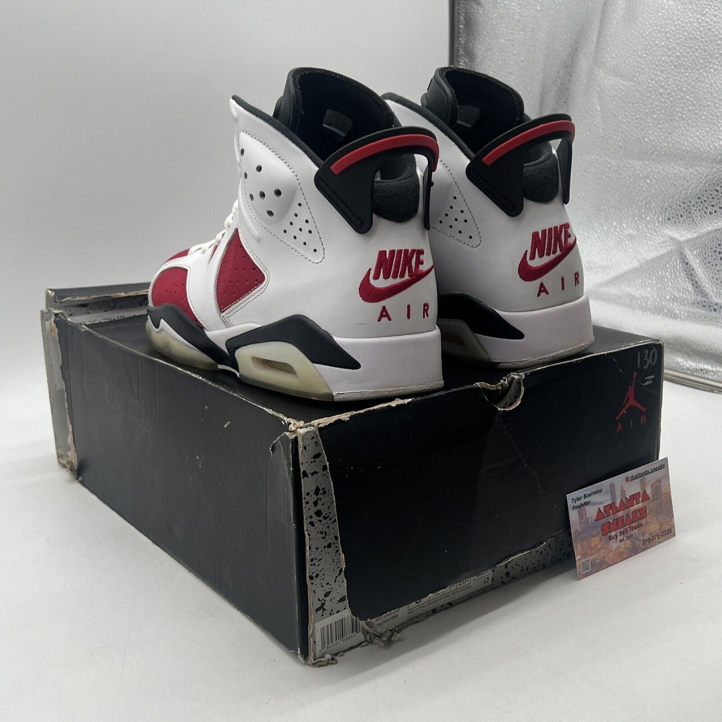 Size 8.5 - Jordan 6 Retro OG Mid Carmine Black White Red Suede (CT8529-106)