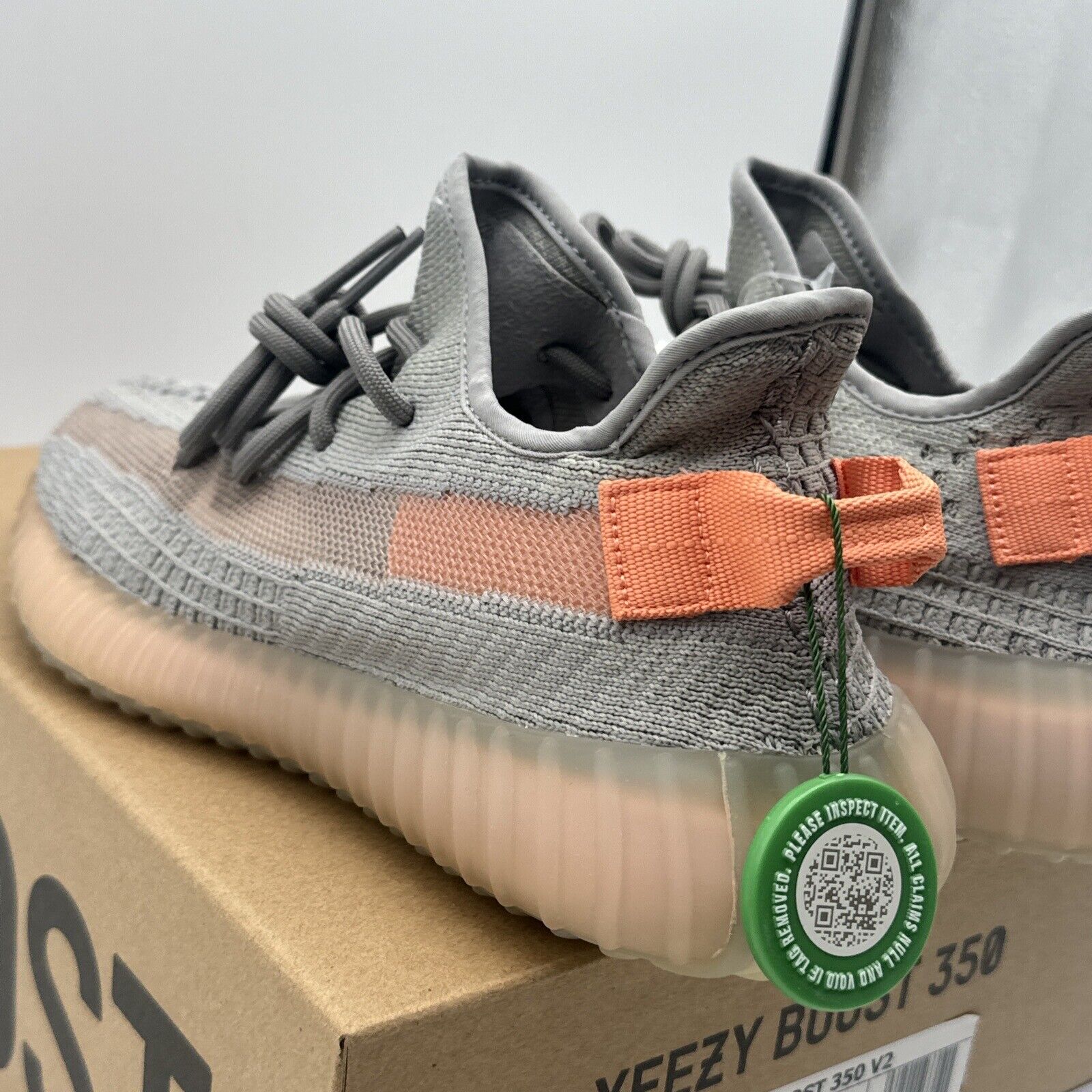 Size 6.5 - adidas Yeezy Boost 350 V2 True Form Grey Orange New Rare Size OG All