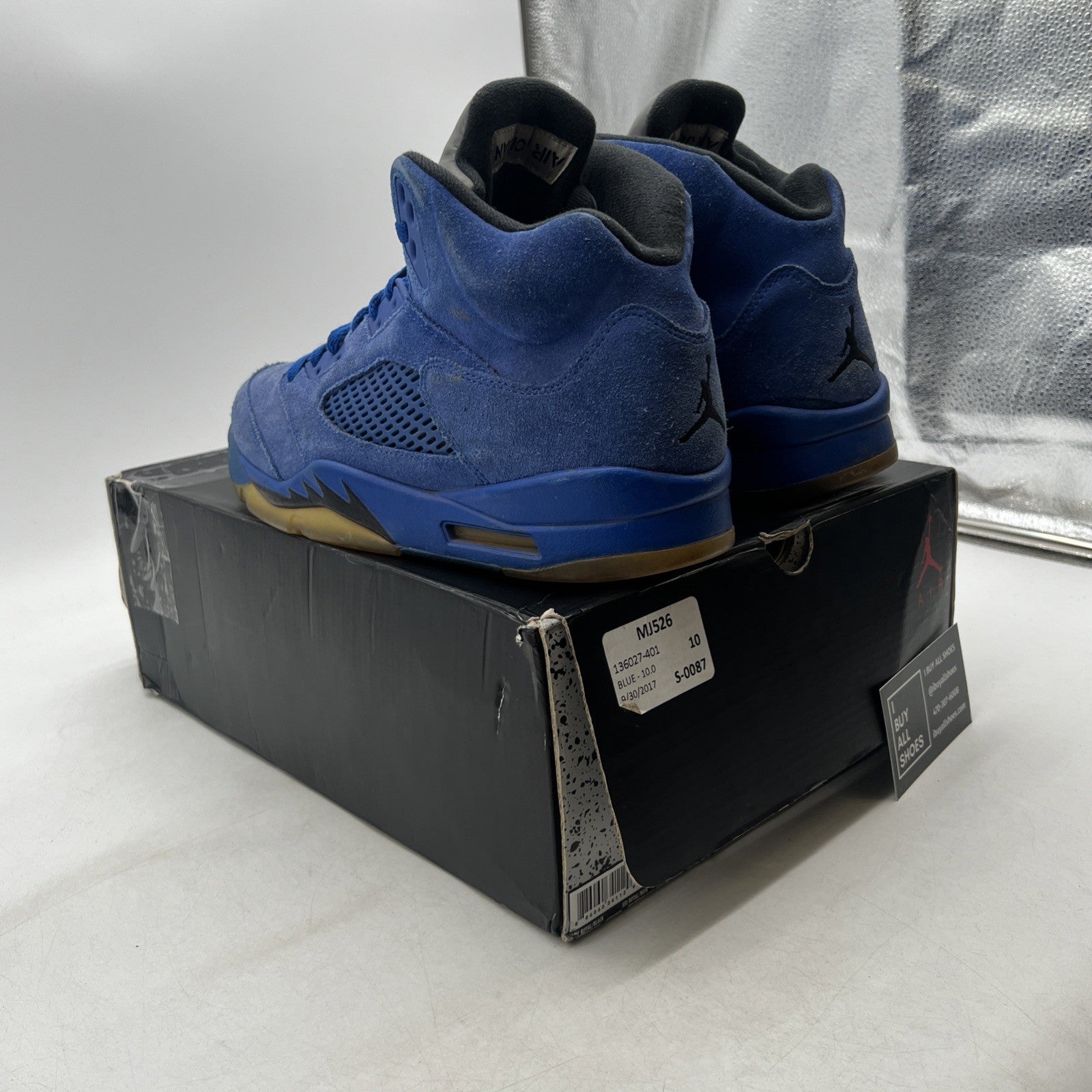 Size 10 - Air Jordan 5 Retro Blue Suede (136027-401)