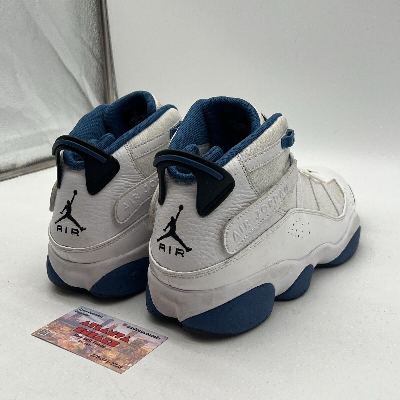 Size 12 - Jordan 6 Rings White Dark Marina Blue Leather (322992-114)