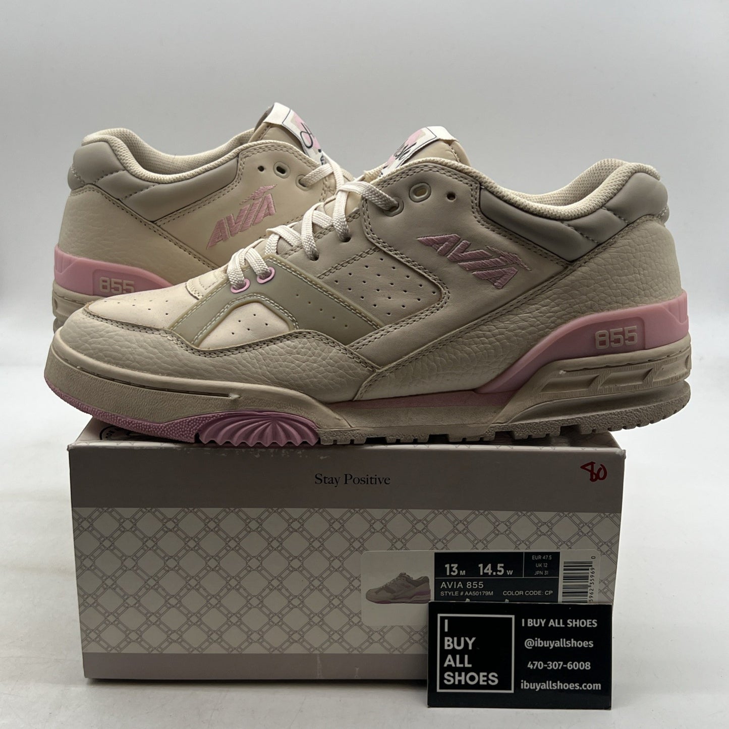Size 13 - Avia 855 x Hush Basketball Shoes Low Top Retro White/pink Mens