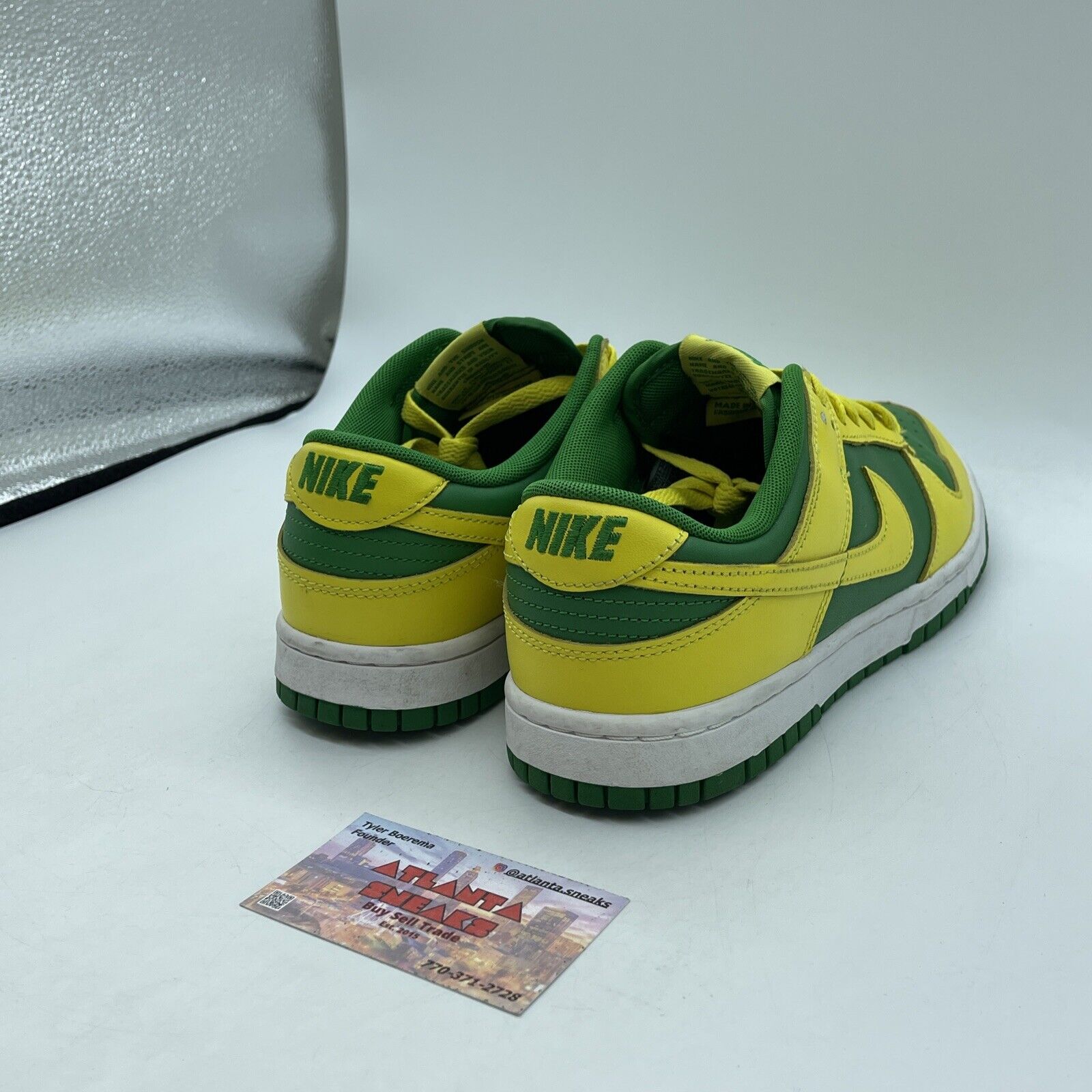 Size 8.5 - Nike Dunk Low Reverse Brazil Green Yellow White Leather (DV0833-300)