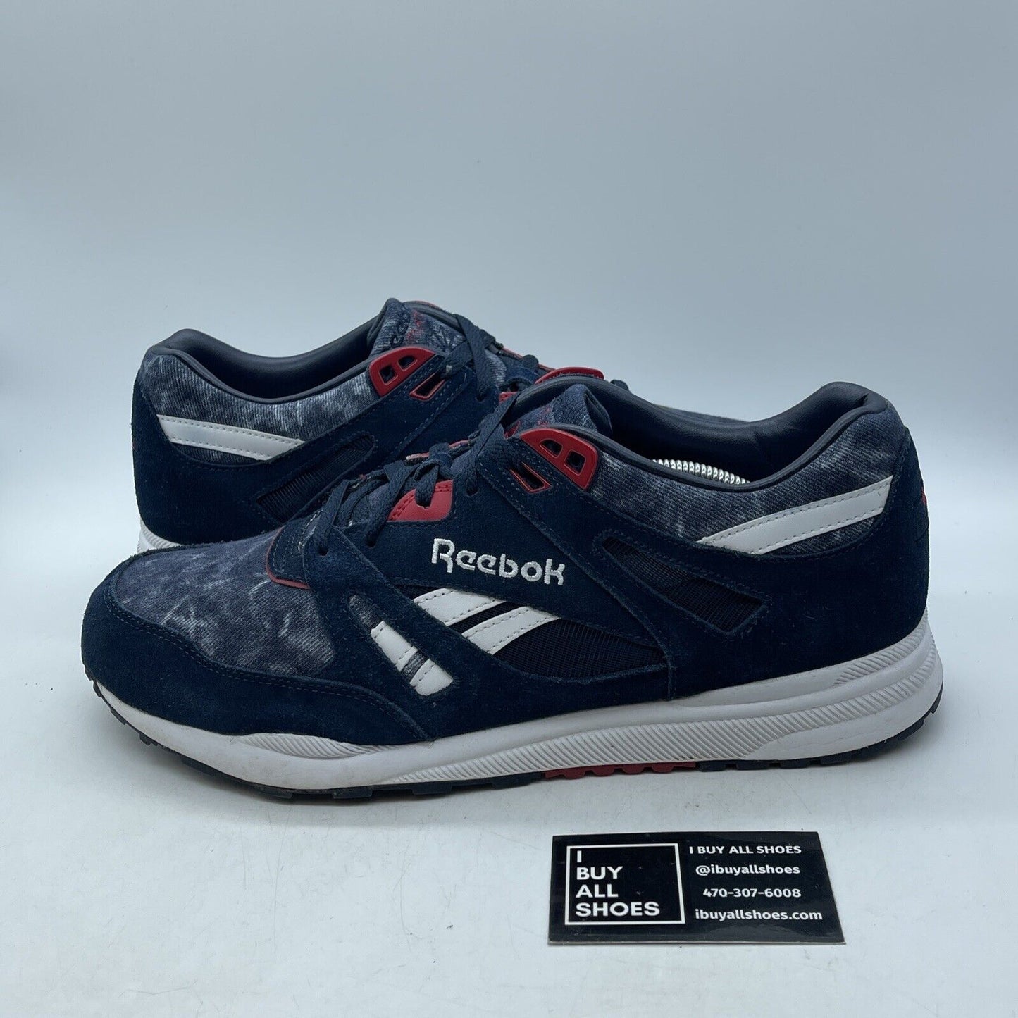 Size 13 - Reebok Awd Navy Blue Ventilator Reebok Blue White Suede (M46439)