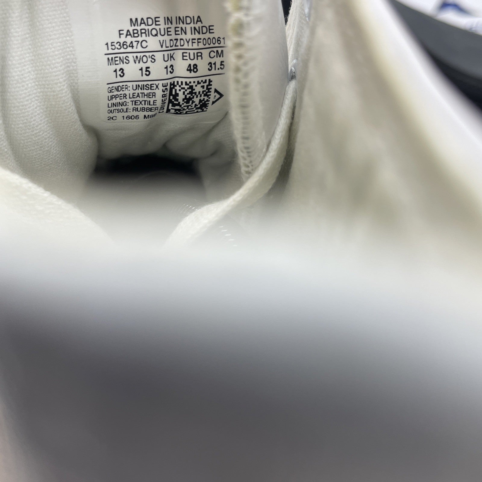 Size 13 - Converse All Star AS Quantum White Leather High Top (153647C)