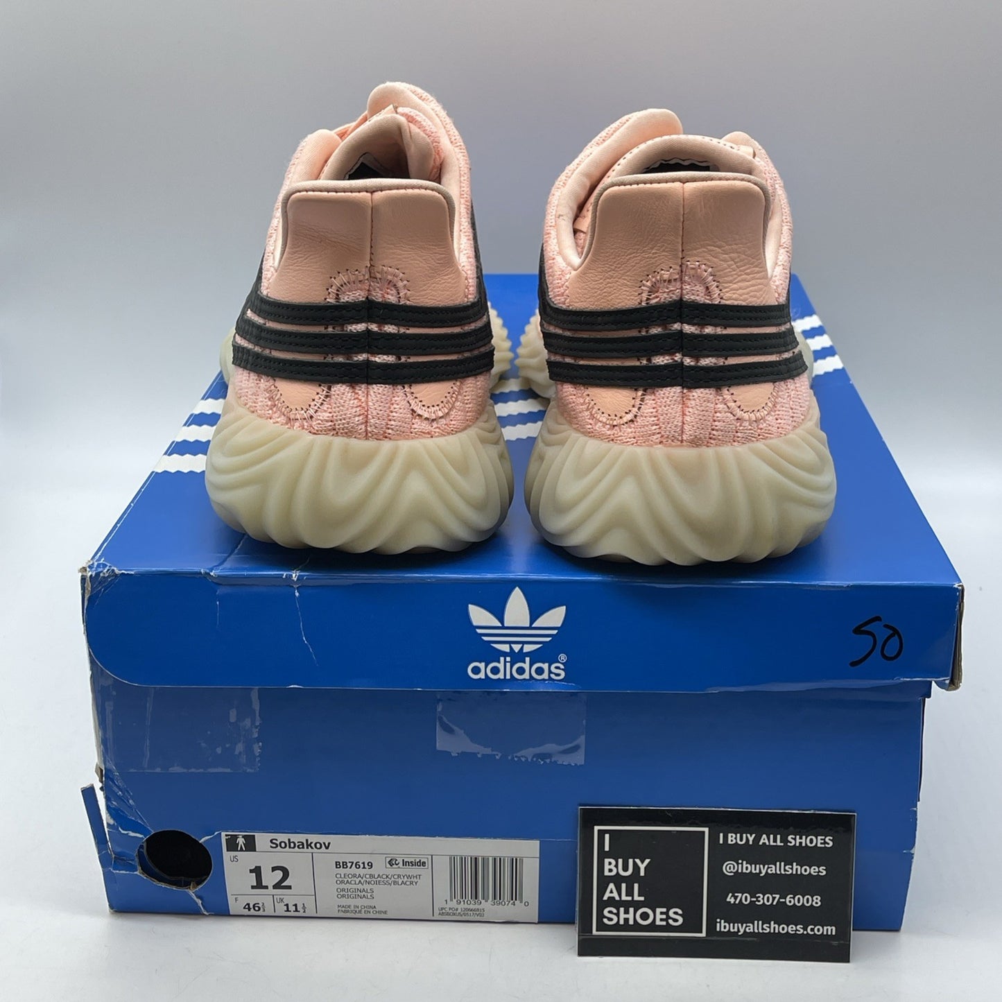 Size 12 - adidas Sobakov Clear Orange Pink Black Suede Leather (BB7619)