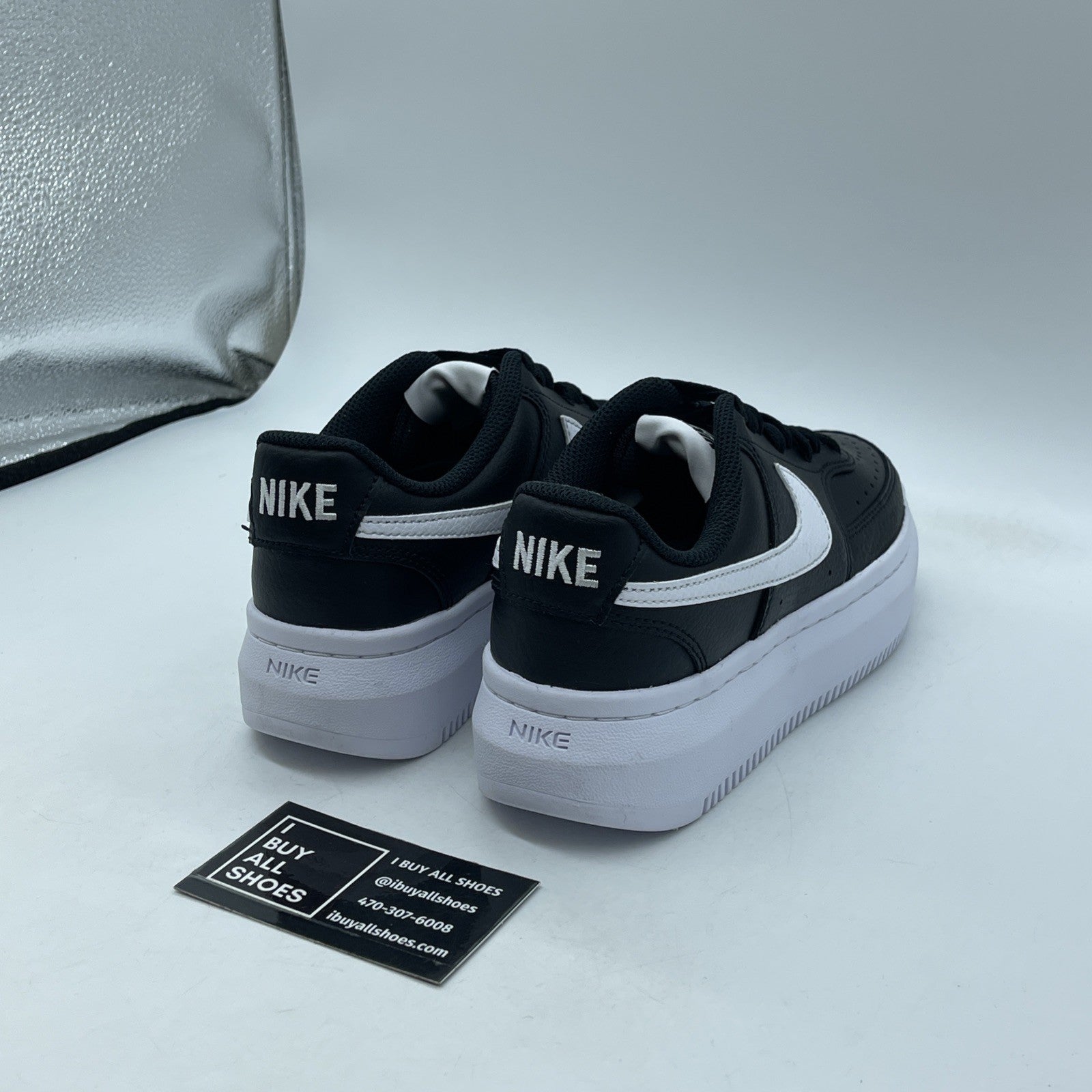 Size 6.5W - Nike Court Vision Alta Black White Leather (DM0113-002)