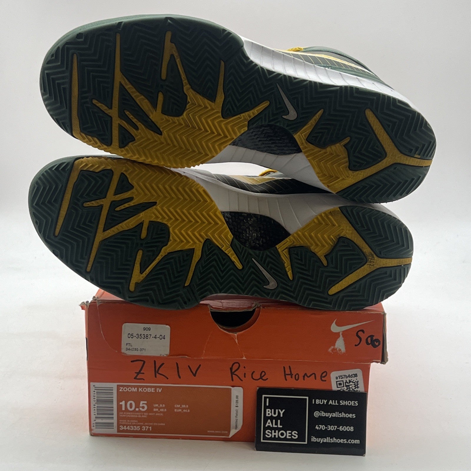 Size 10.5 - Nike Zoom Kobe 4 Rice Home (344335-371)