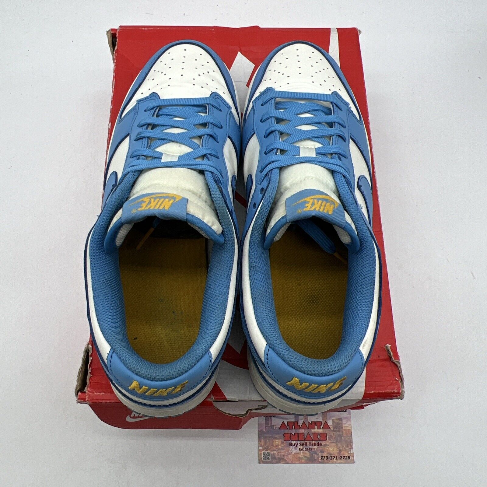 Size 12 - Nike Dunk Low Coast W White Blue Yellow Leather (DD1503-100)