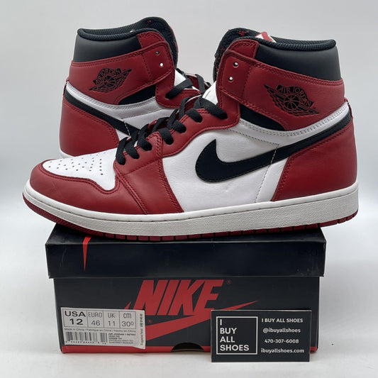 Size 12 - Jordan 1 Retro OG High Chicago White Black Red Leather (555088-101)