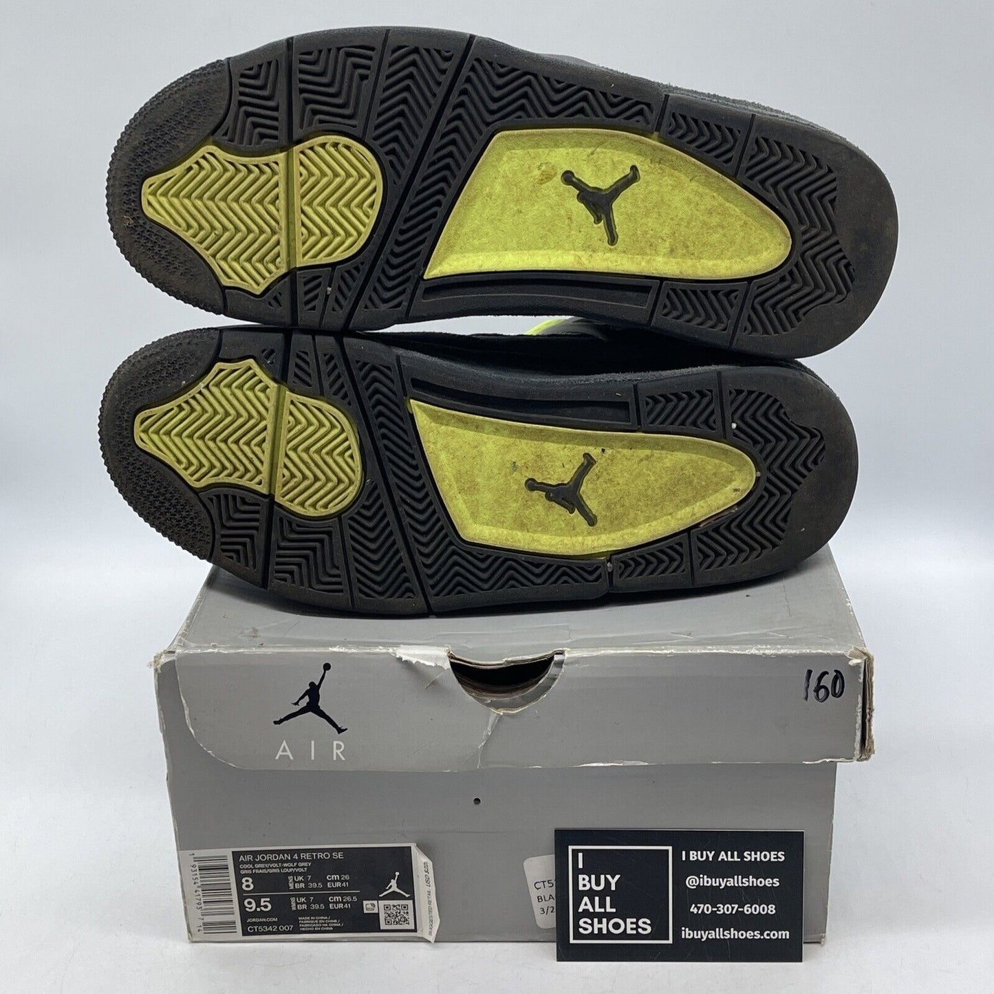 Size 8 - Jordan 4 Retro SE Mid Neon 95 Grey Black Suede (CT5342-007)