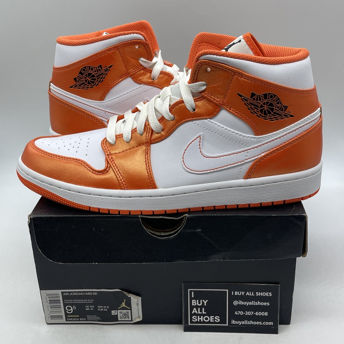 Size 9.5 - Air Jordan 1 SE Mid Electro Orange (DM3531-800)