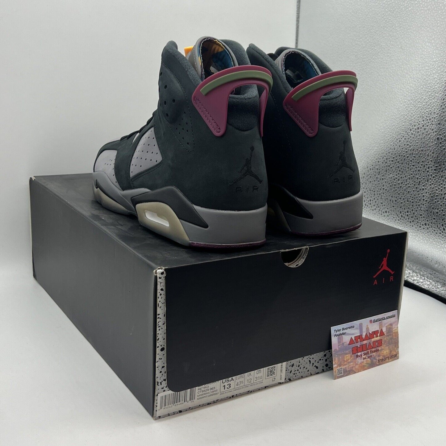 Size 13 - Jordan 6 Bordeaux Brand New Og All Grey Black