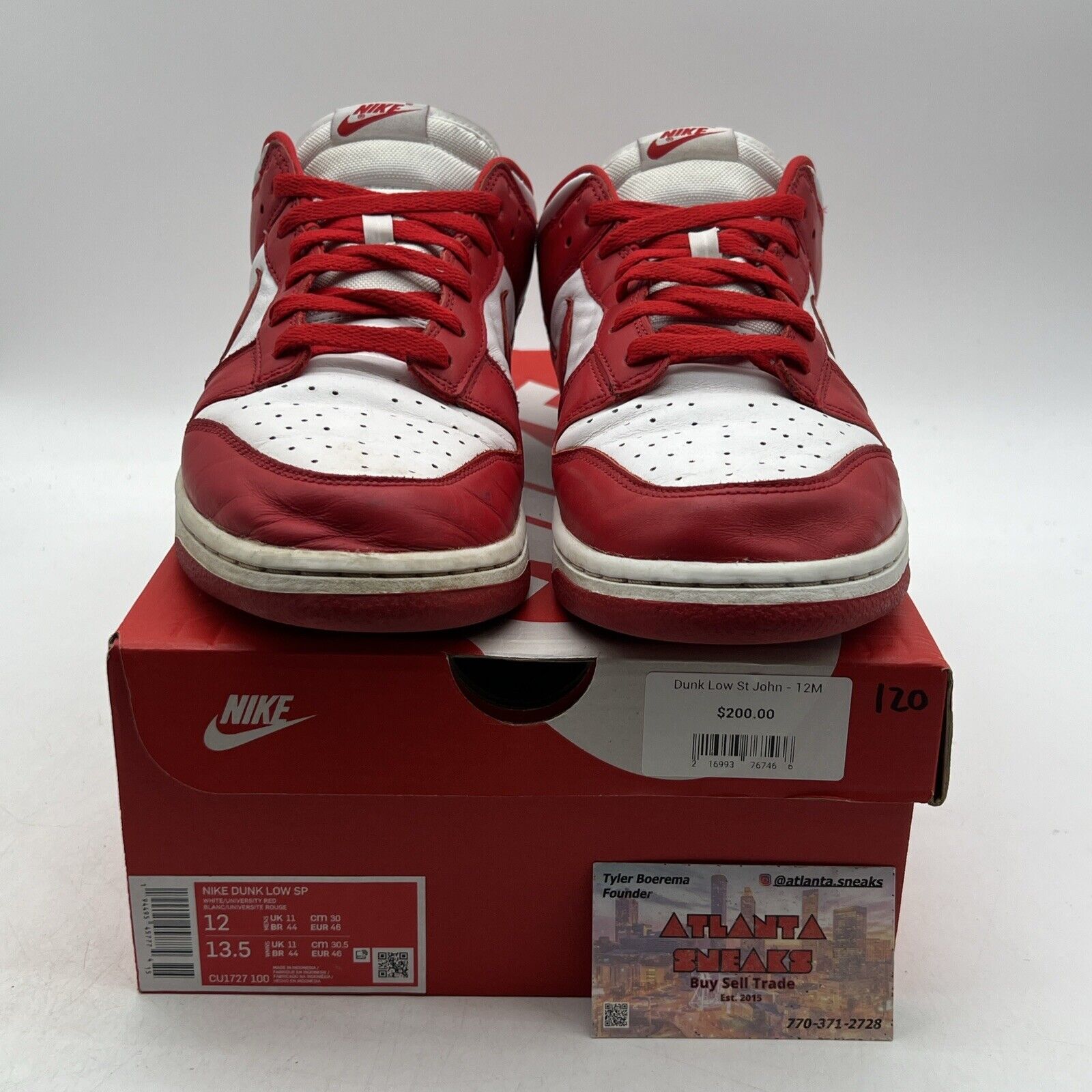 Size 12 - Nike Dunk Retro SP Low St. John's White Leather (CU1727-100)